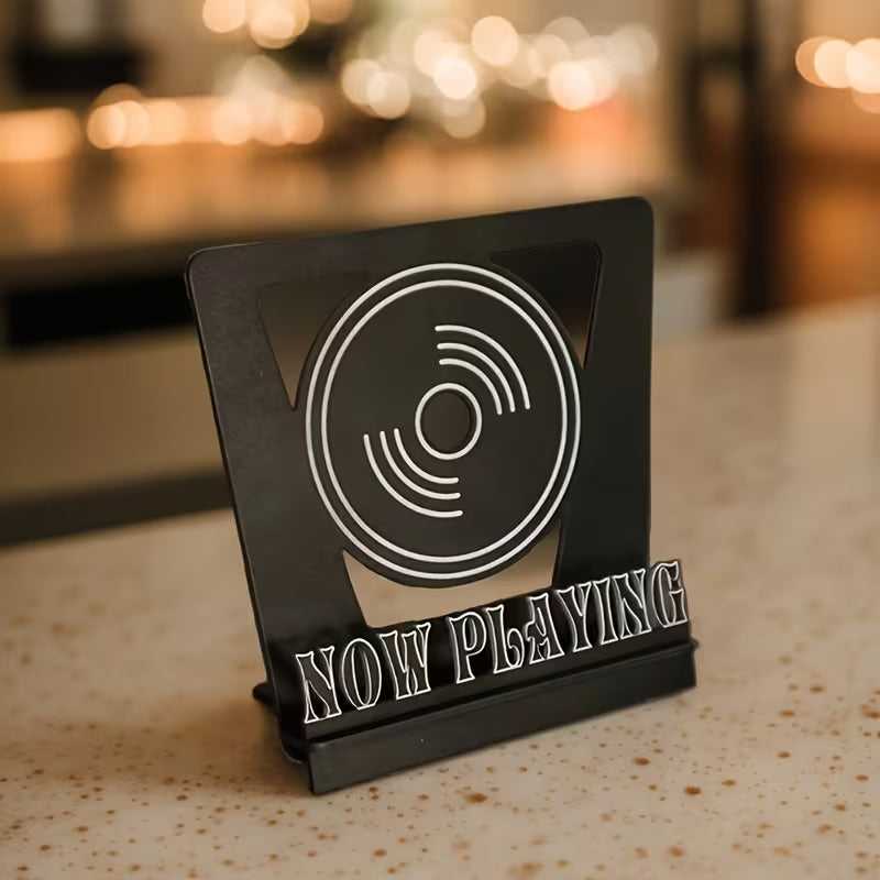 Now Playing Wood Vinyl Record Stand Black