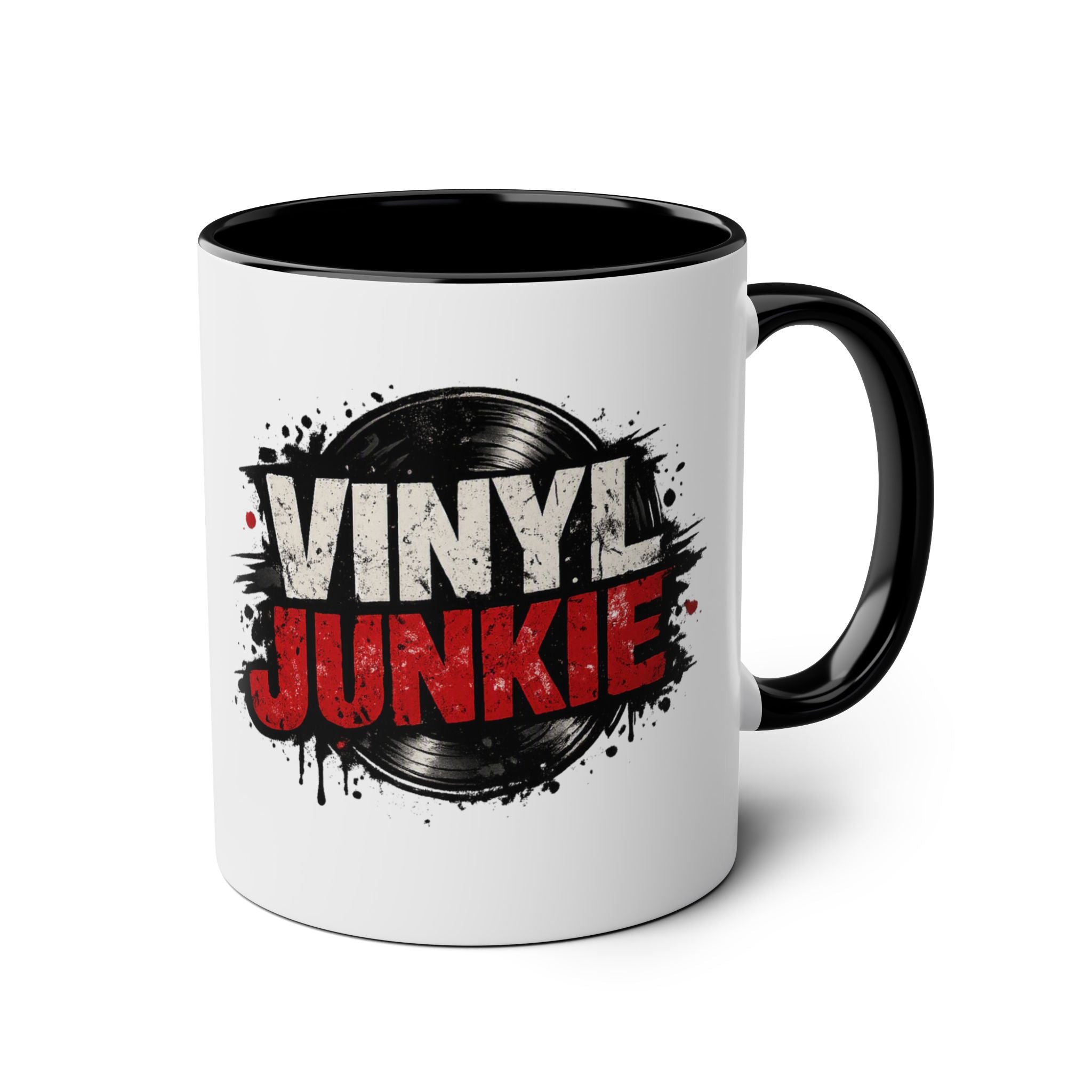 Vinyl Junkie Grunge Design Black Mug