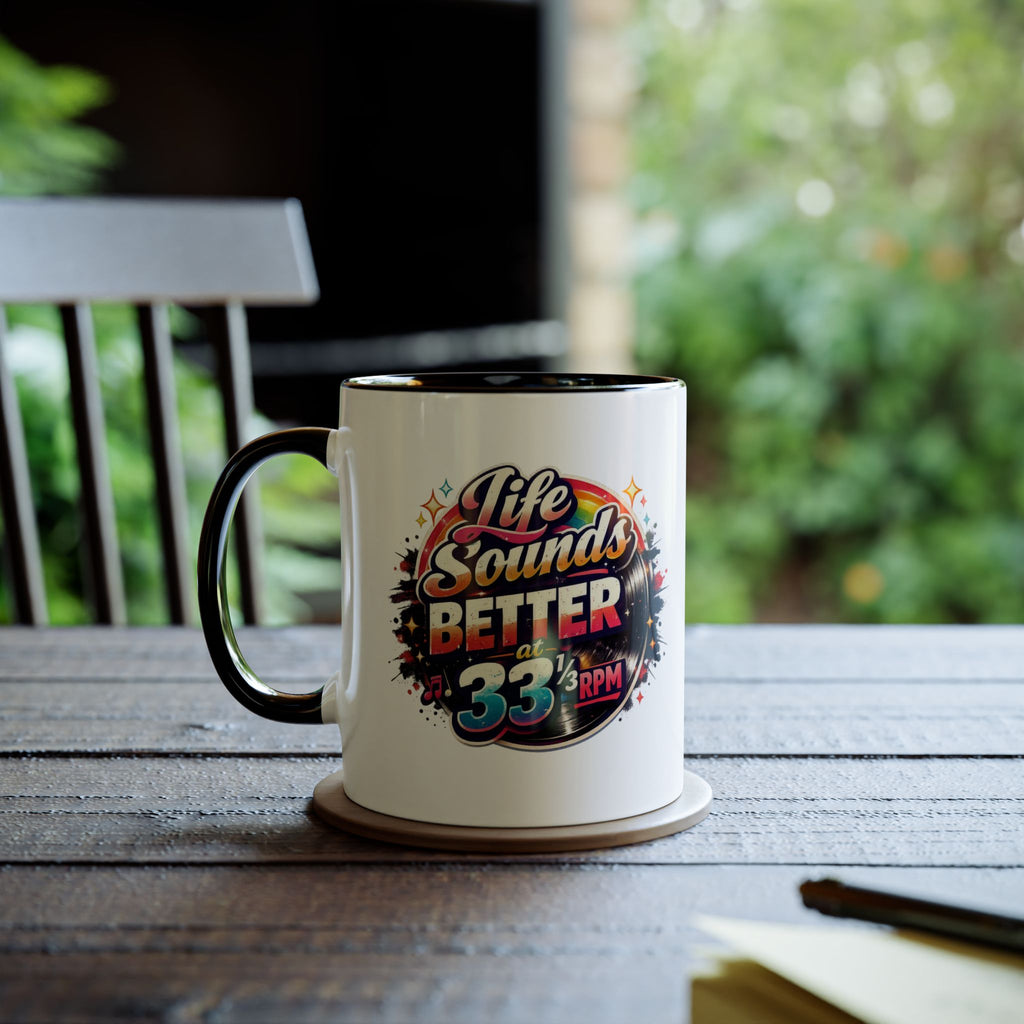 Live Sounds Better At 33 RPM Black 11oz Mug