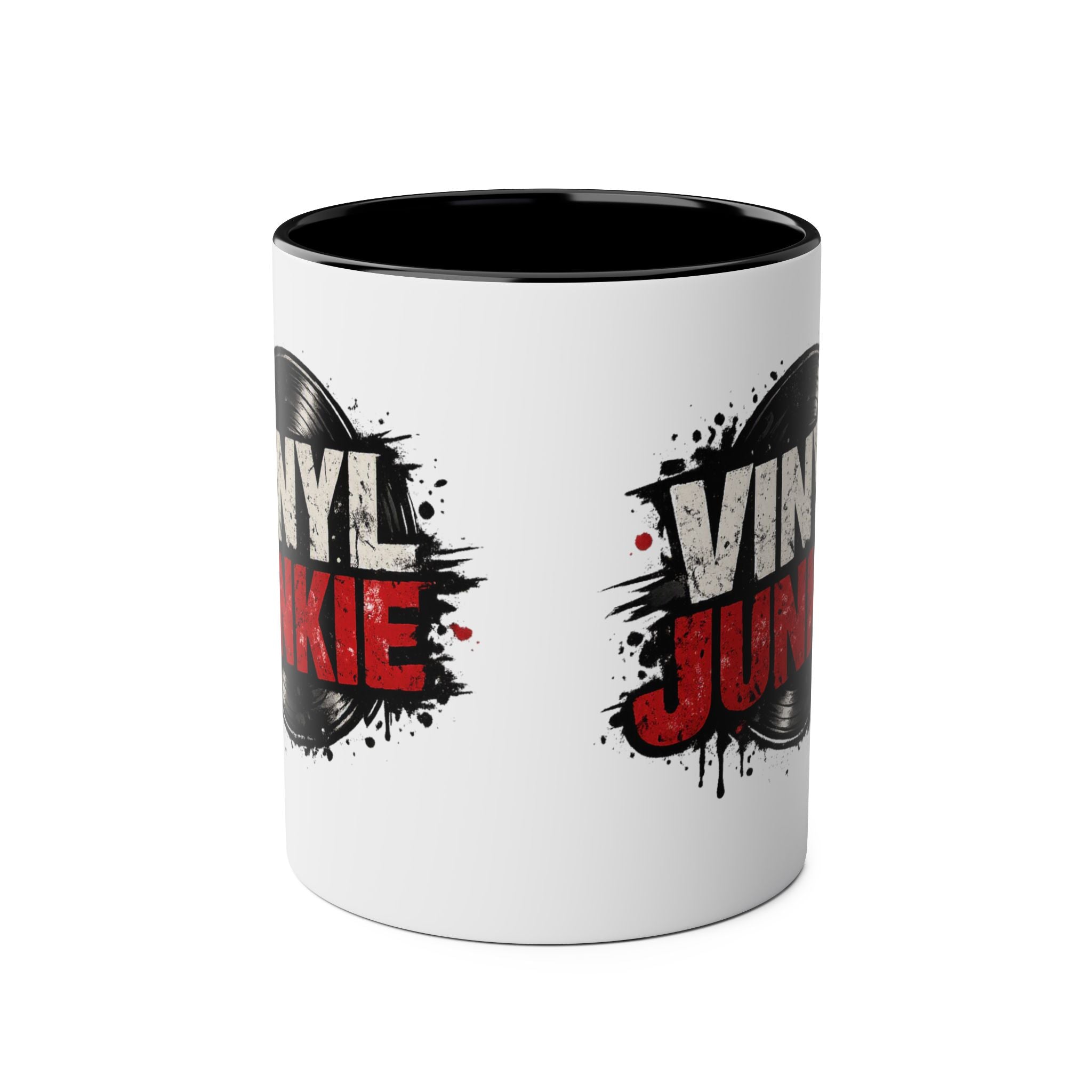 Vinyl Junkie Grunge Design Black Mug