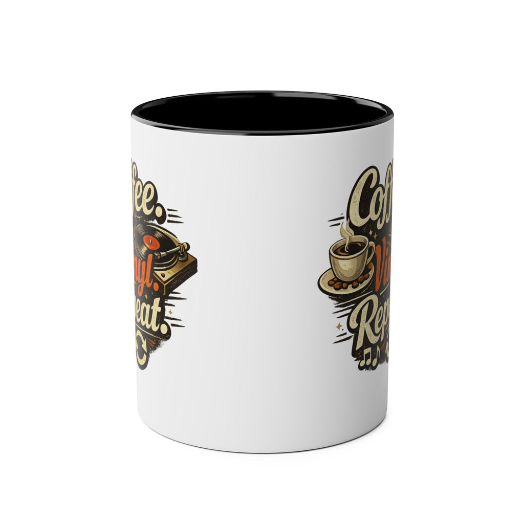 Coffee Vinyl Repeat Black 11oz Mug