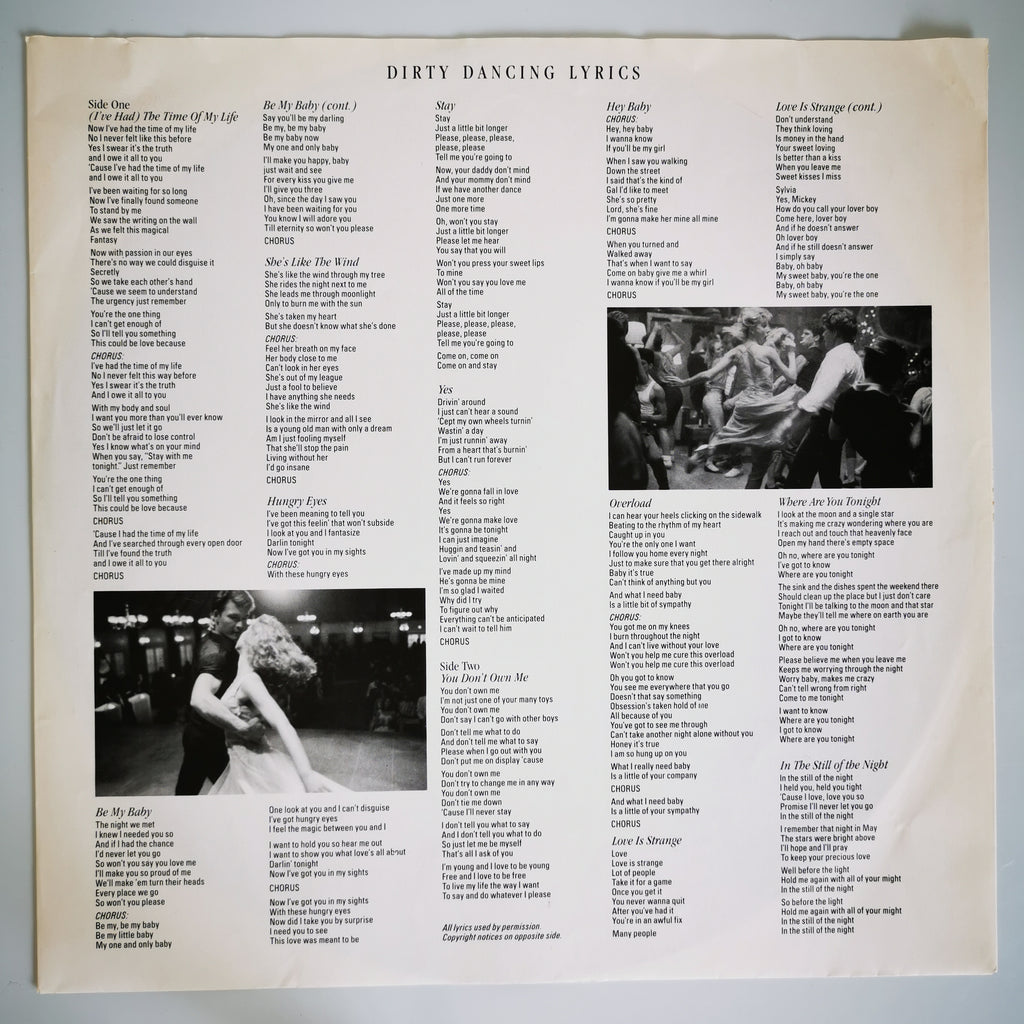 Dirty Dancing Soundtrack Viny LP Record
