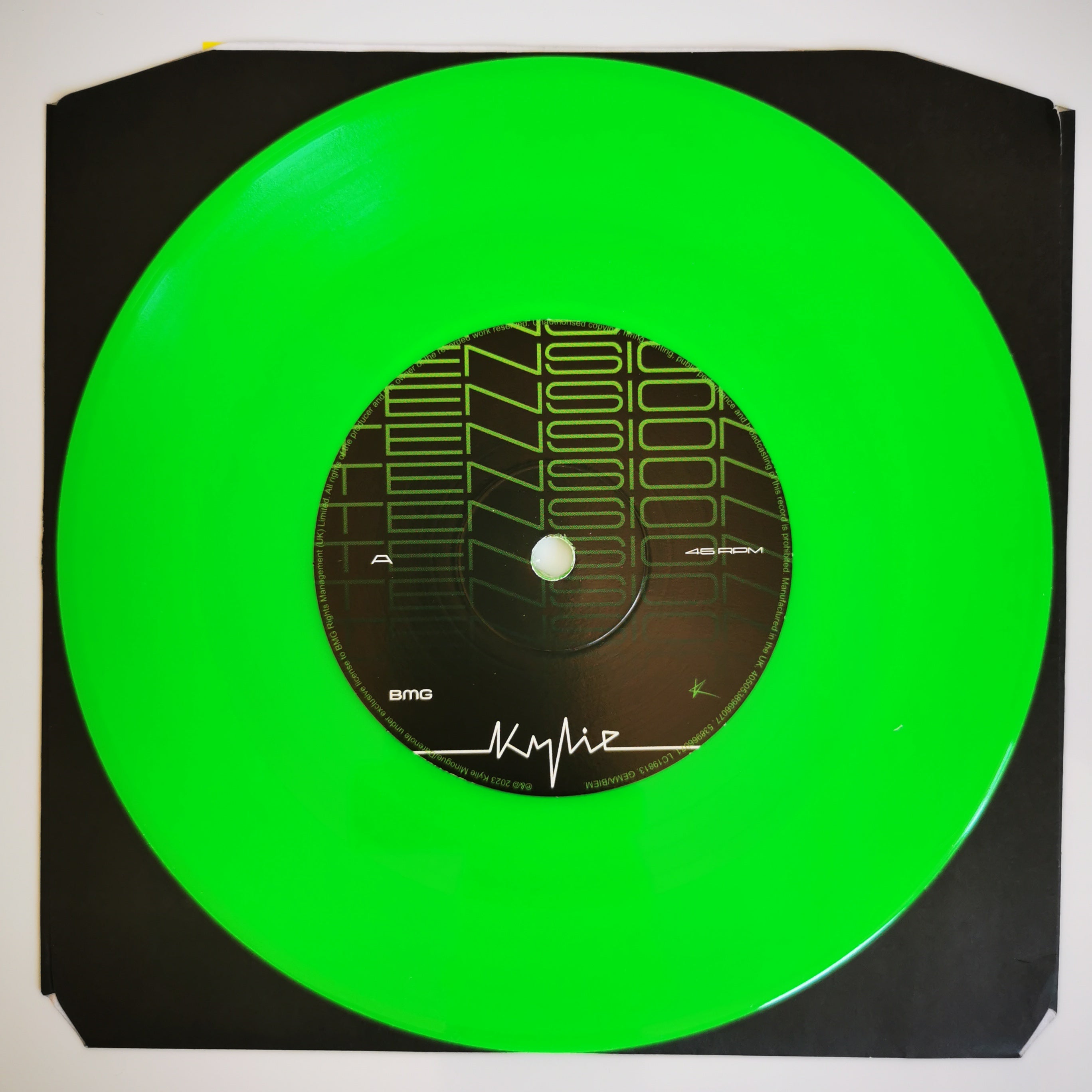 Kylie Minogue Tension luminous Green 7" Vinyl Record
