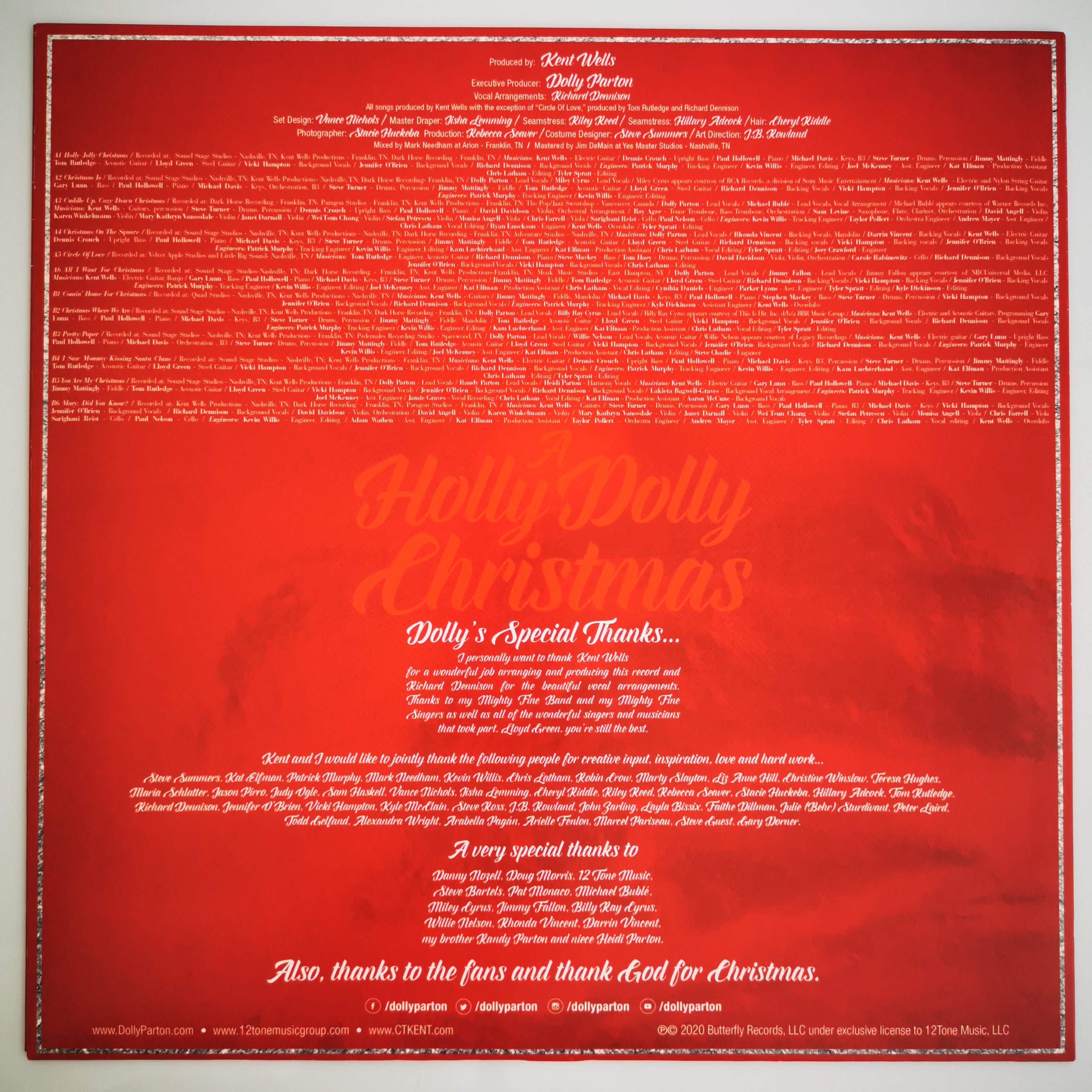 Dolly Parton - A Holly Dolly Christmas Clear Vinyl LP Record