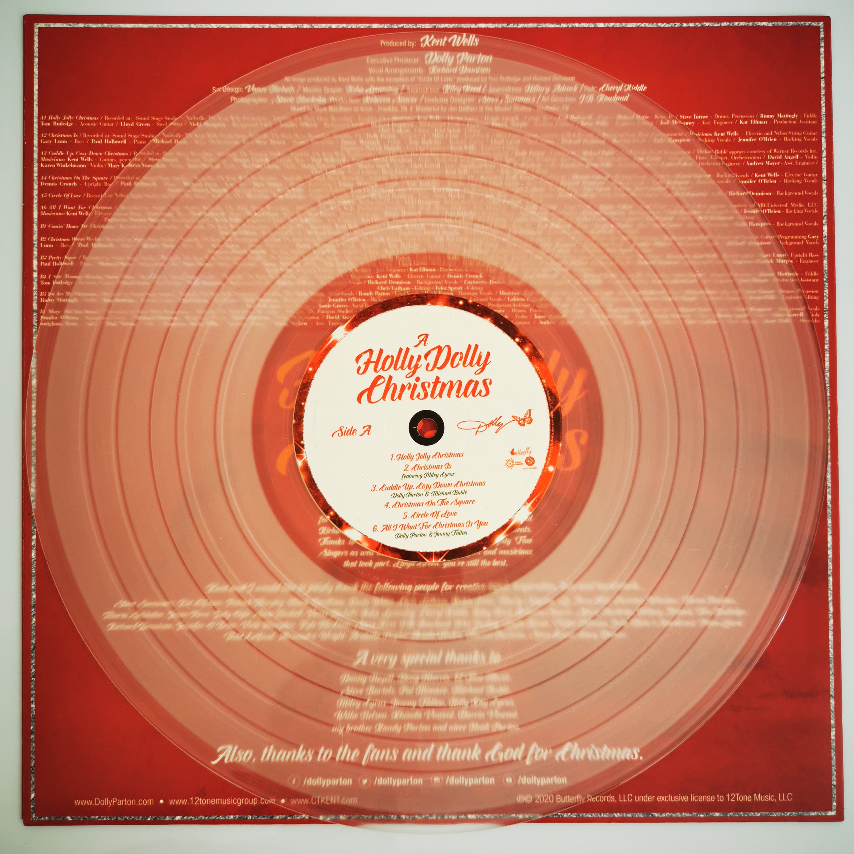 Dolly Parton - A Holly Dolly Christmas Clear Vinyl LP Record