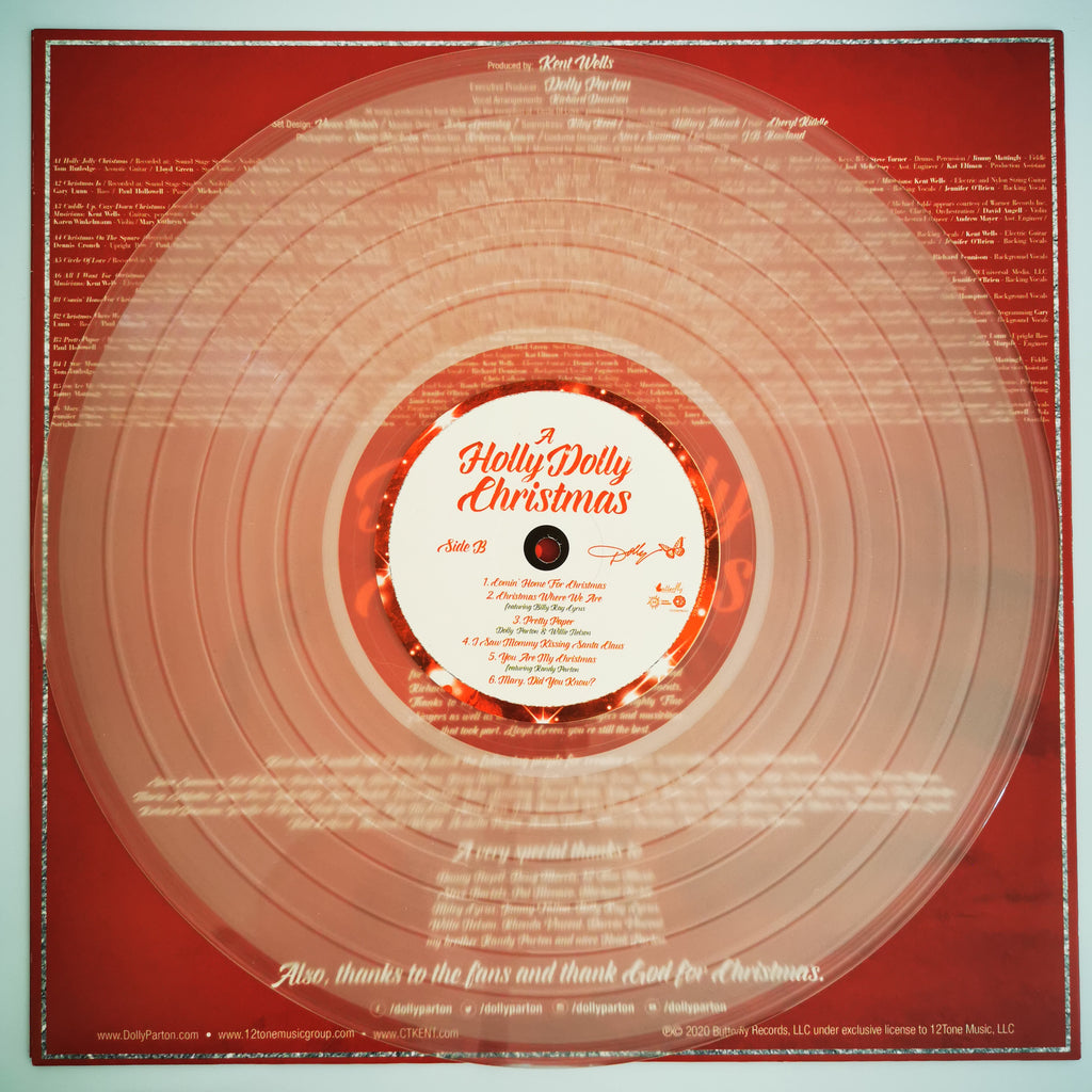 Dolly Parton - A Holly Dolly Christmas Clear Vinyl LP Record