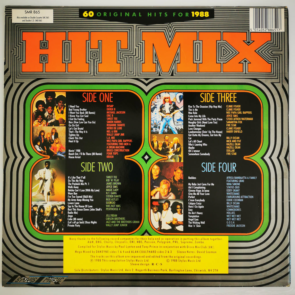 Hit Mix 88 Double Vinyl LP Record 1988