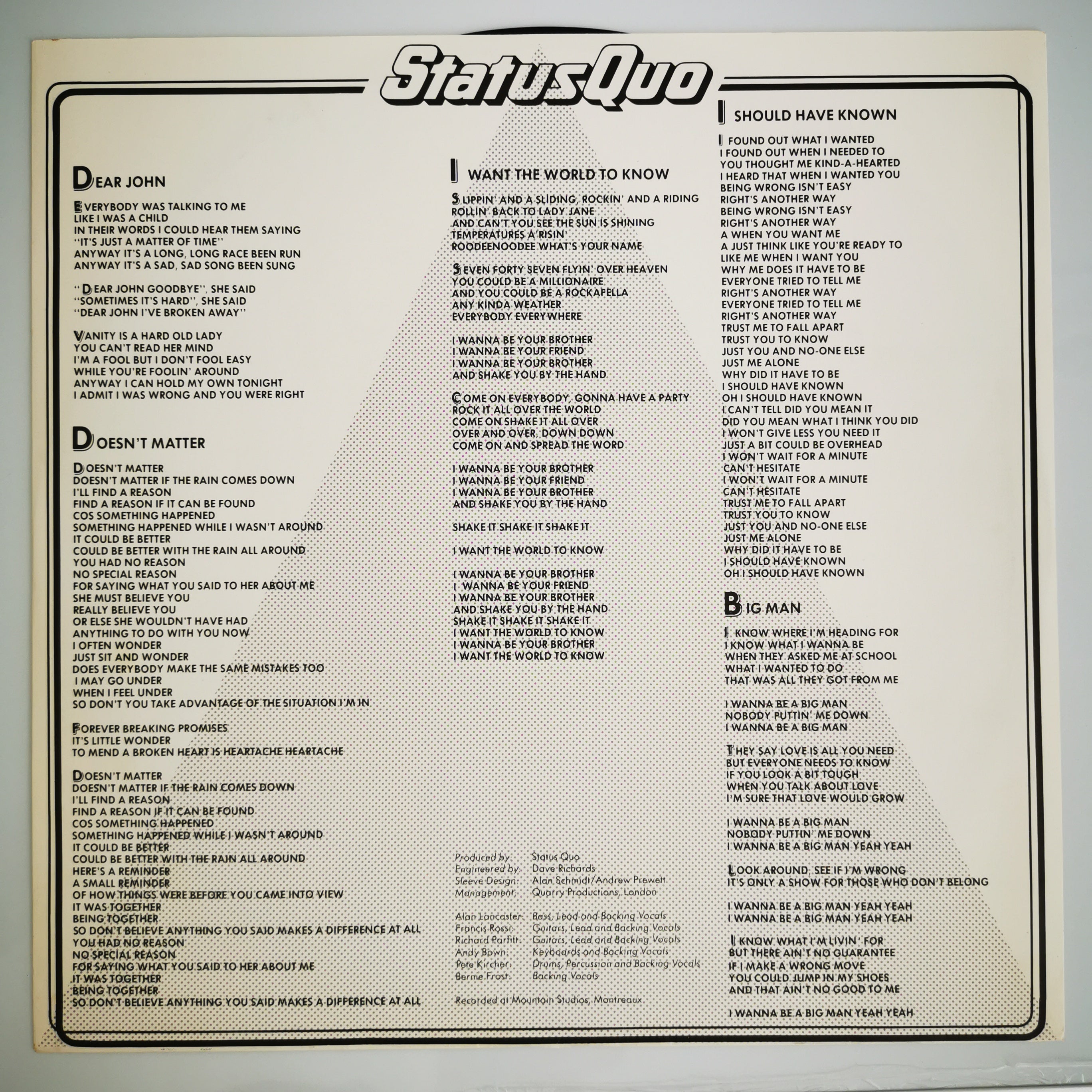 Status Quo – 1982 Vinyl LP Record