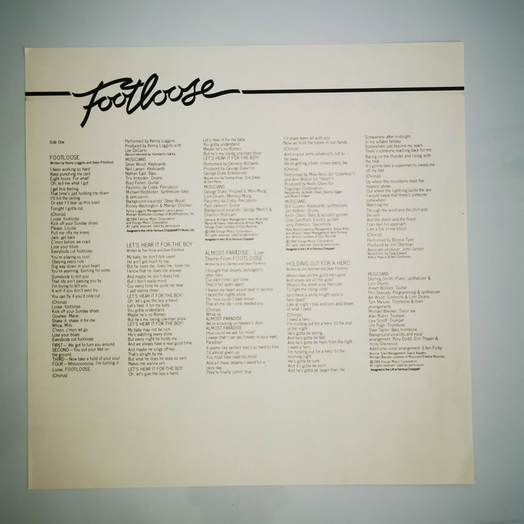 Original Soundtrack Footloose Vinyl LP Record 1984
