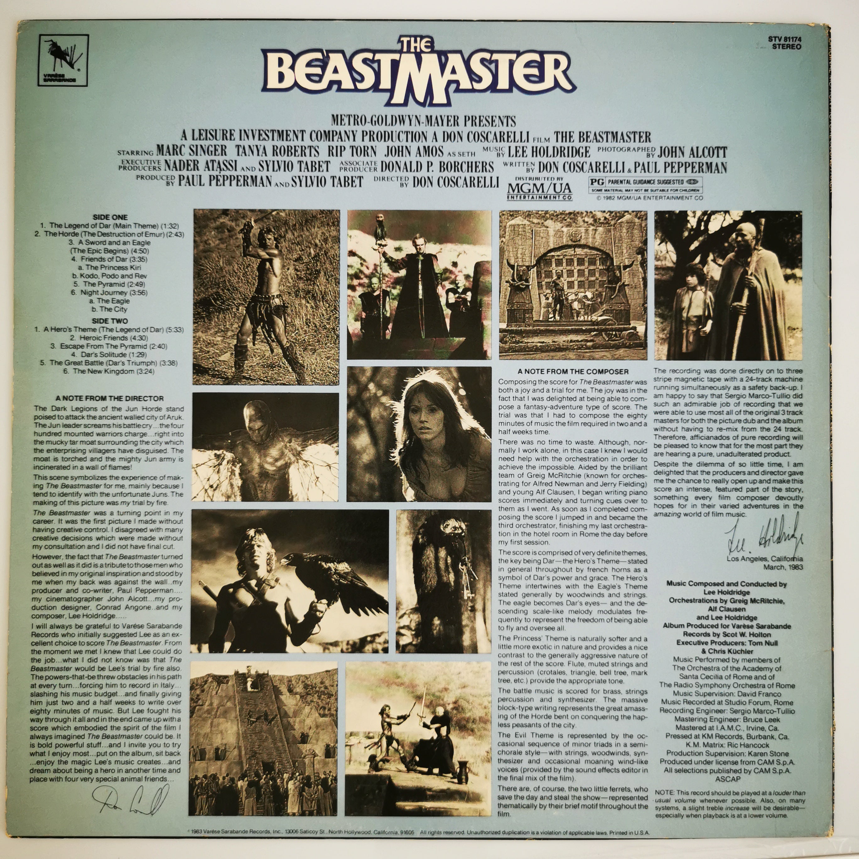 The Beastmaster Original Soundtrack Vinyl LP Record