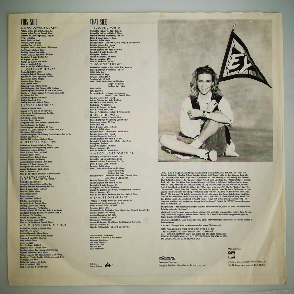 Debbie Gibson Electric Youth Vinyl LP Record 1989