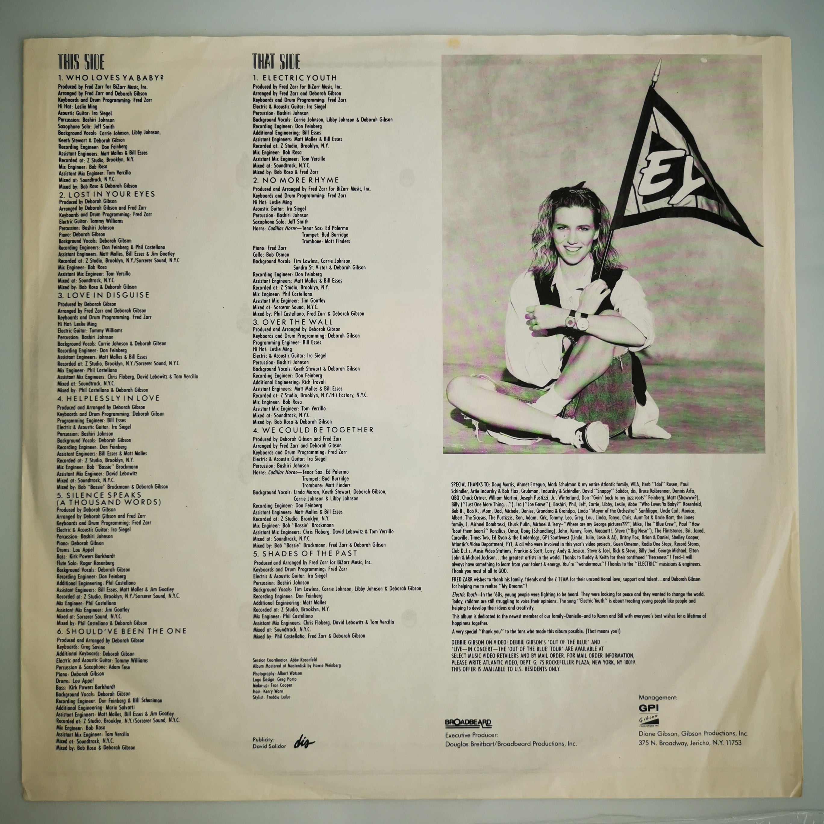 Debbie Gibson Electric Youth Vinyl LP Record 1989