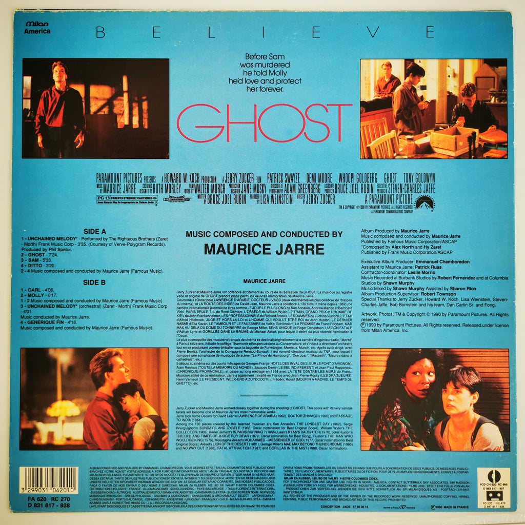 Maurice Jarre – Ghost Movie Soundtrack Vinyl LP Record