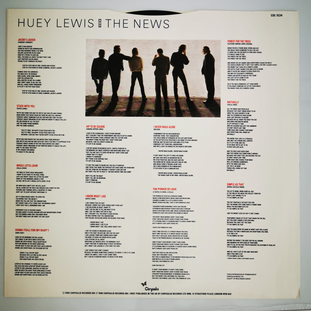 Huey Lewis & The News Fore! Vinyl LP Record