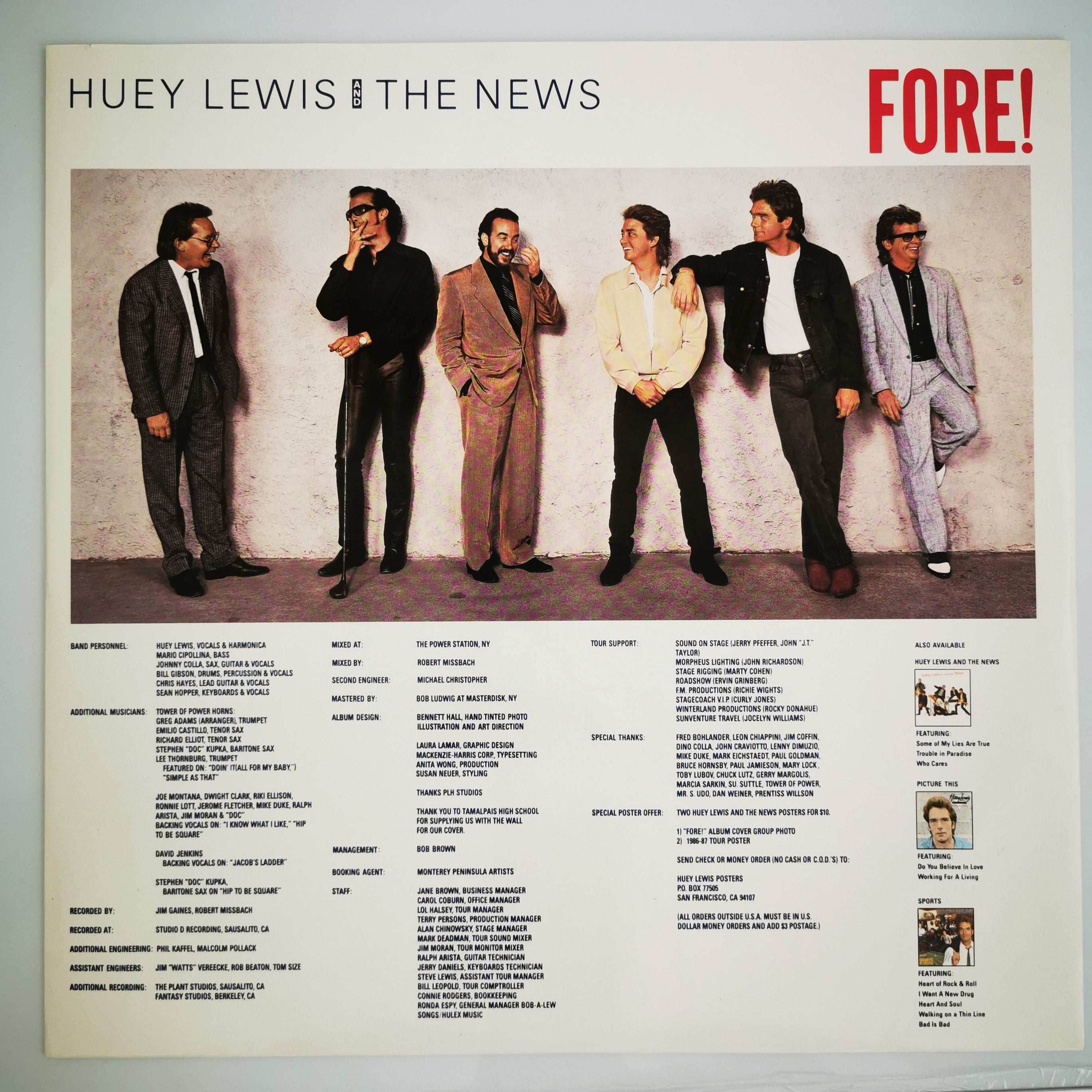 Huey Lewis & The News Fore! Vinyl LP Record