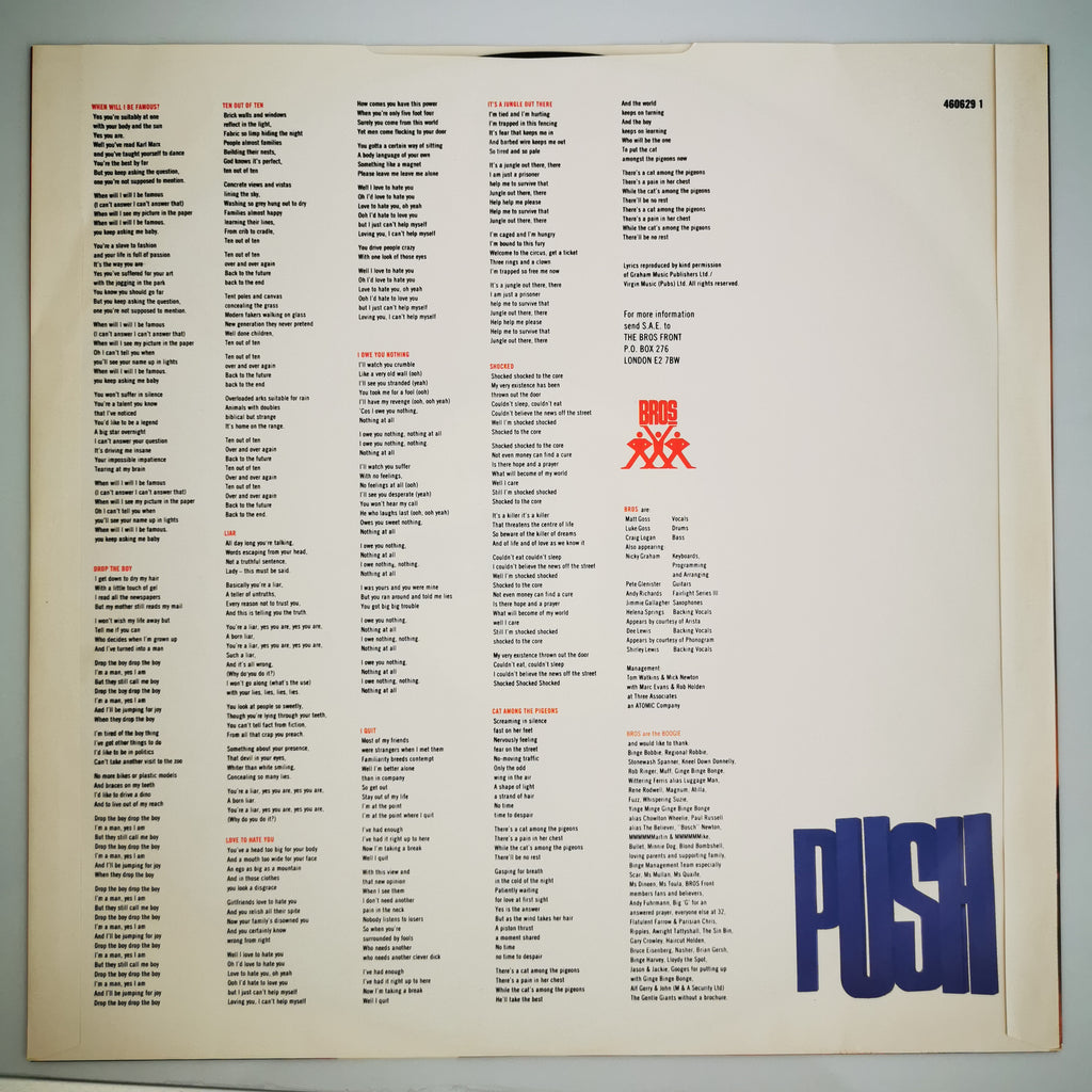 Bros Push Vinyl LP Record