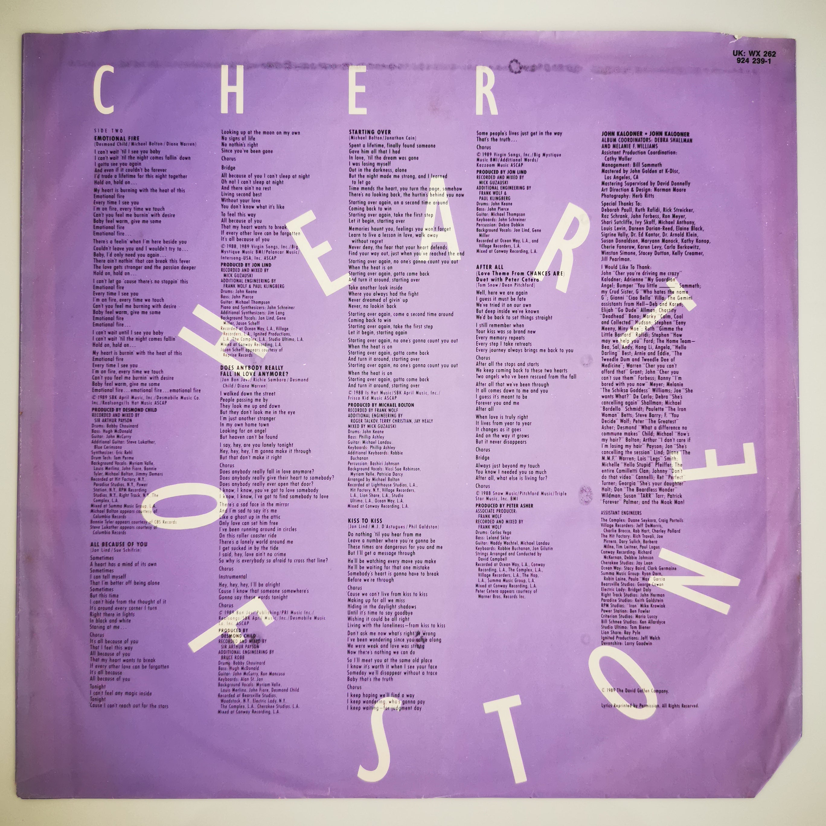 Cher Heart Of Stone Vinyl LP Record
