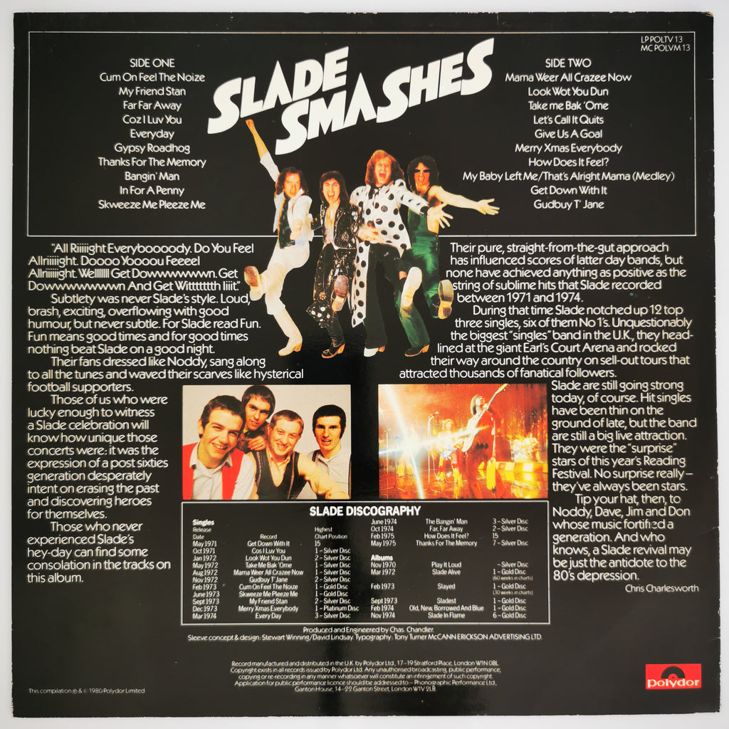 Slade Slade Smashes Vinyl LP Record