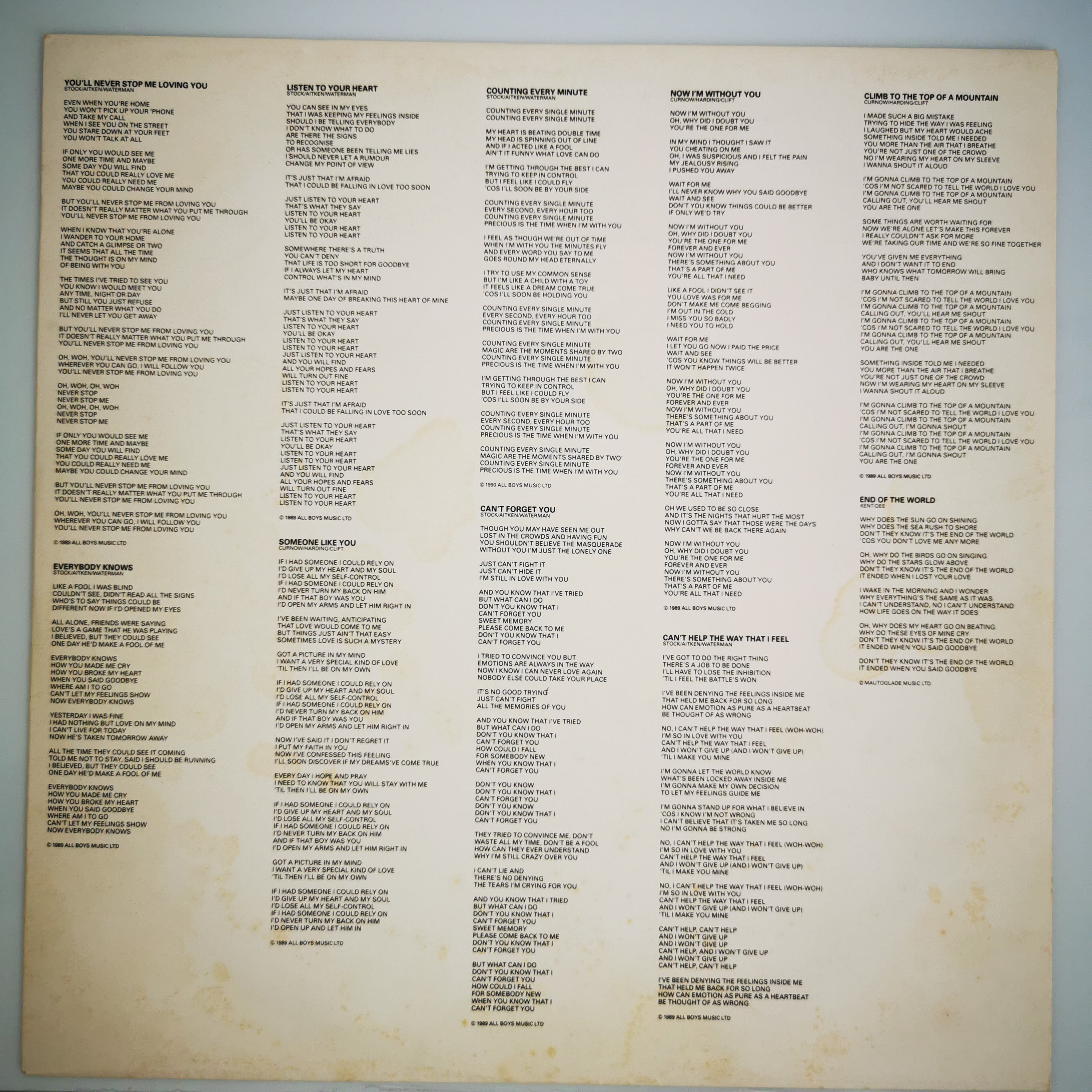 Sonia – Everybody Knows Vinyl LP Record