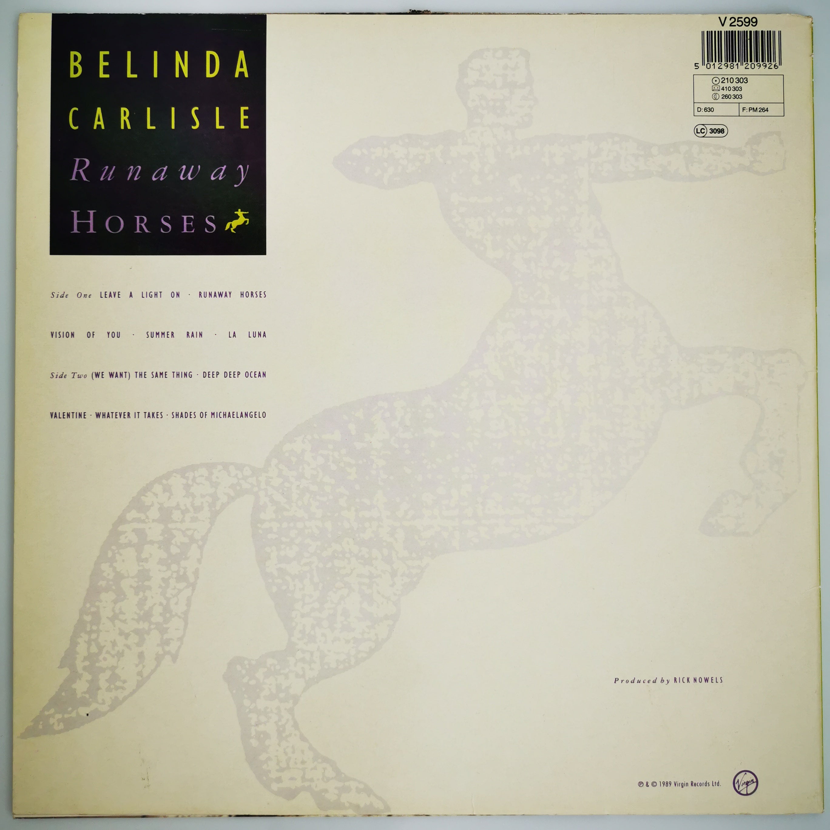 Belinda Carlisle – Runaway Horses Vinyl LP Record