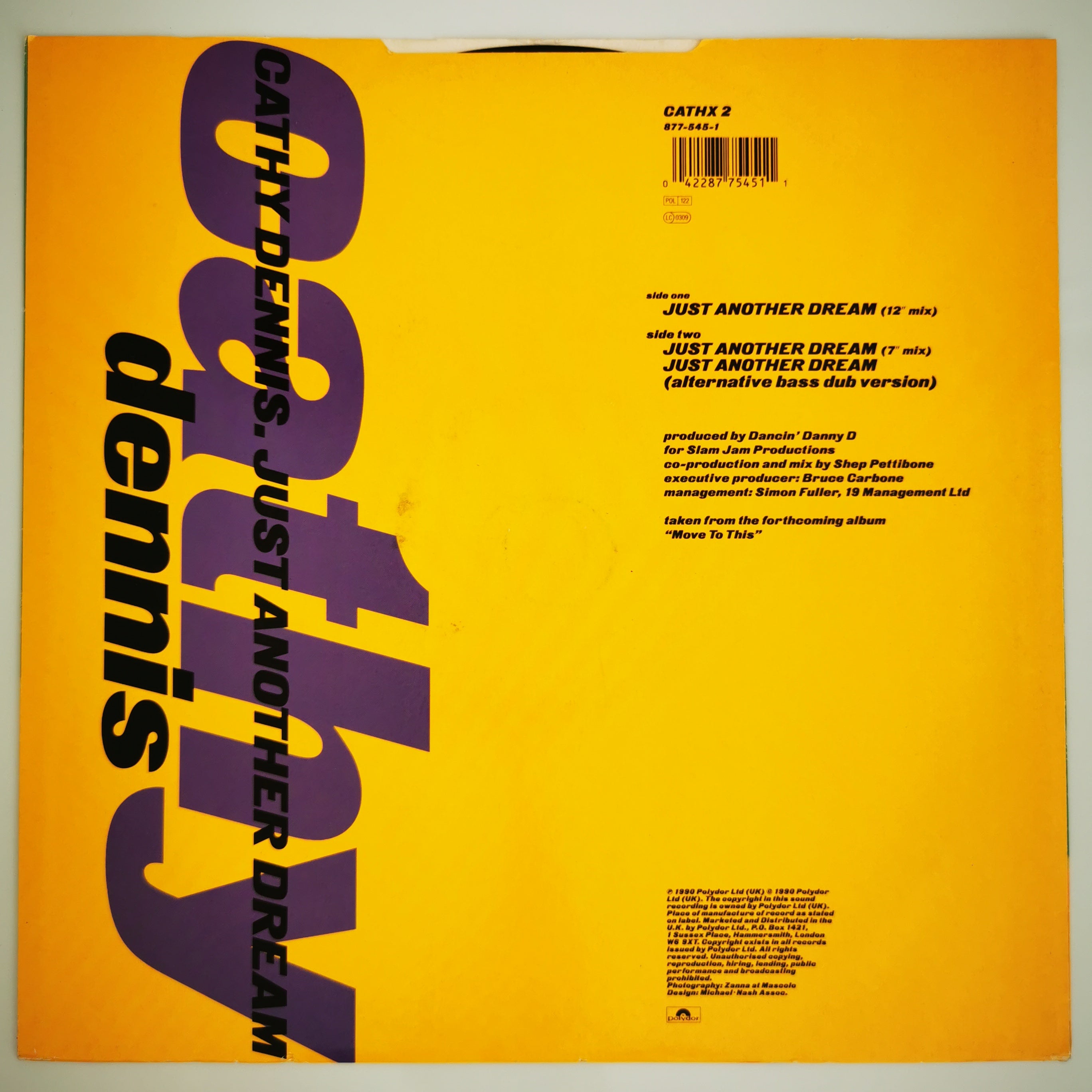 Cathy Dennis Just Another Dream UK 12" vinyl Record