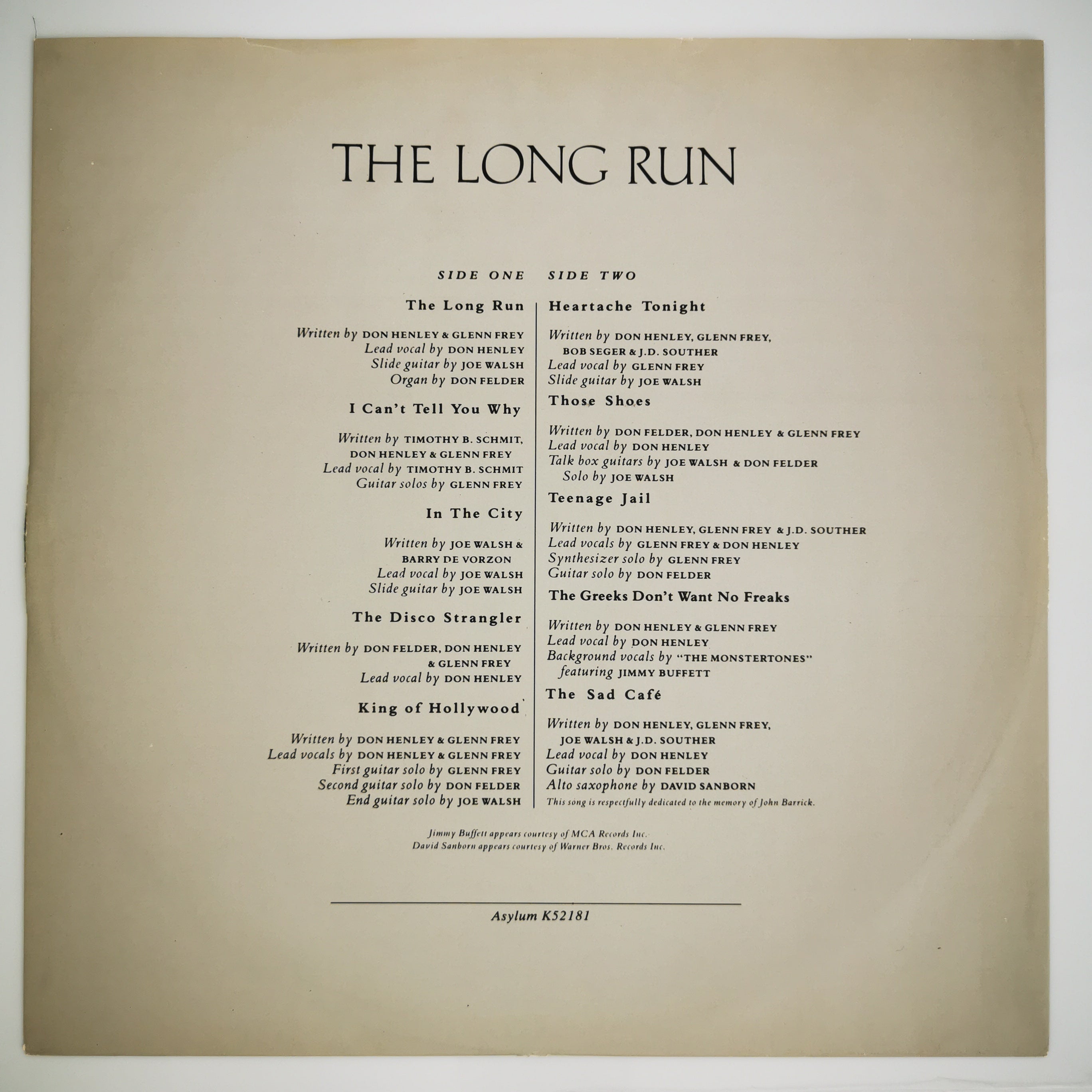 Eagles – The Long Run Vinyl LP Record