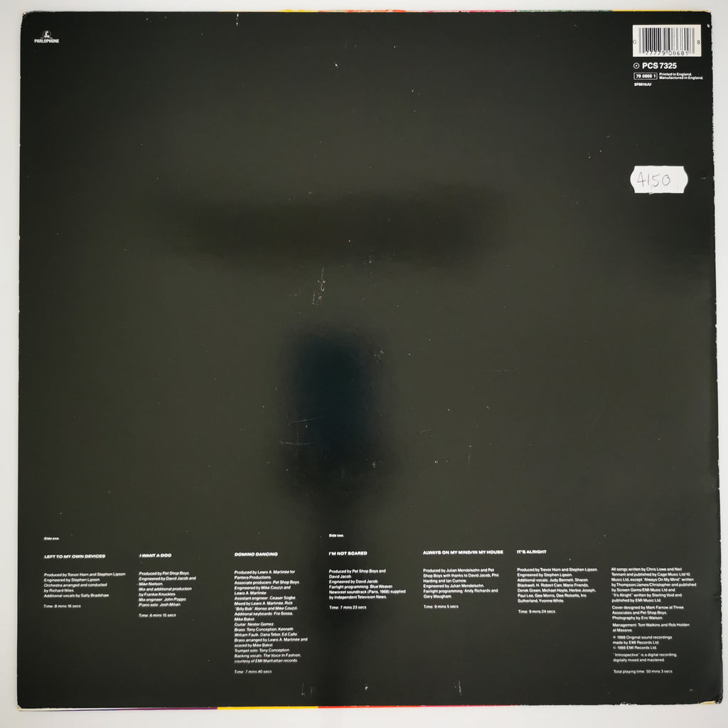 Pet Shop Boys Introspective Vinyl LP Record