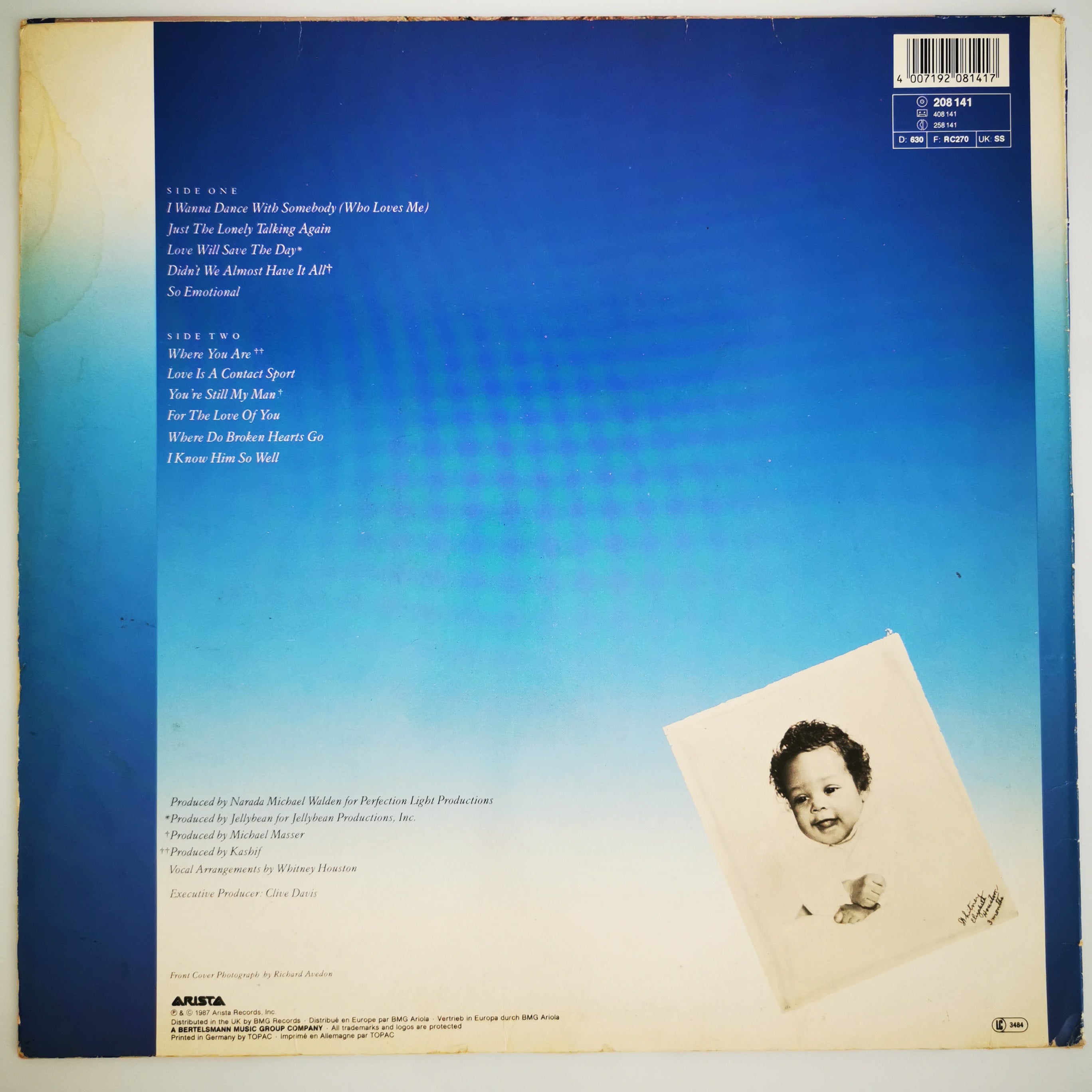Whitney Houston – Whitney Vinyl LP Record