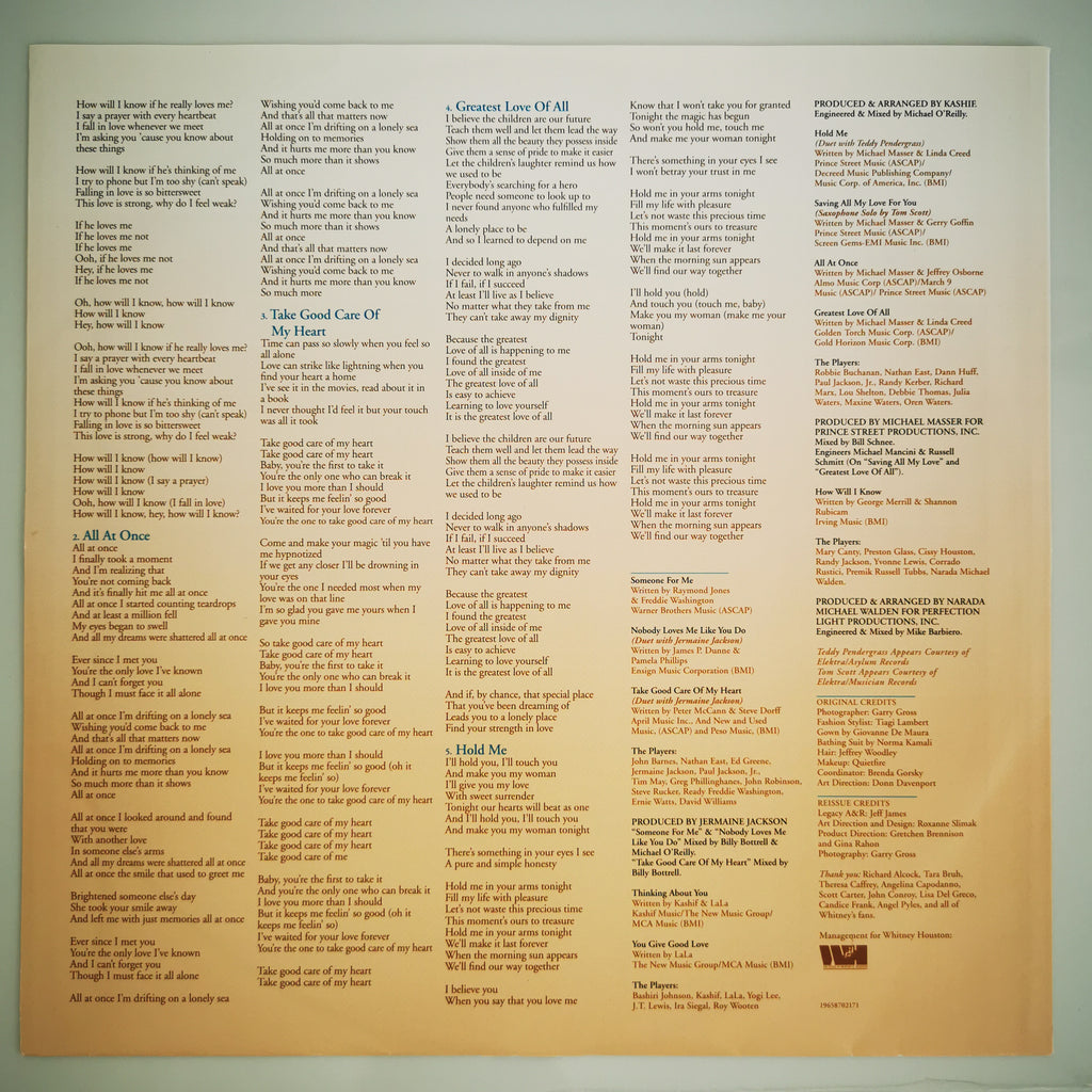 Whitney Houston - Whitney Houston Vinyl LP Record