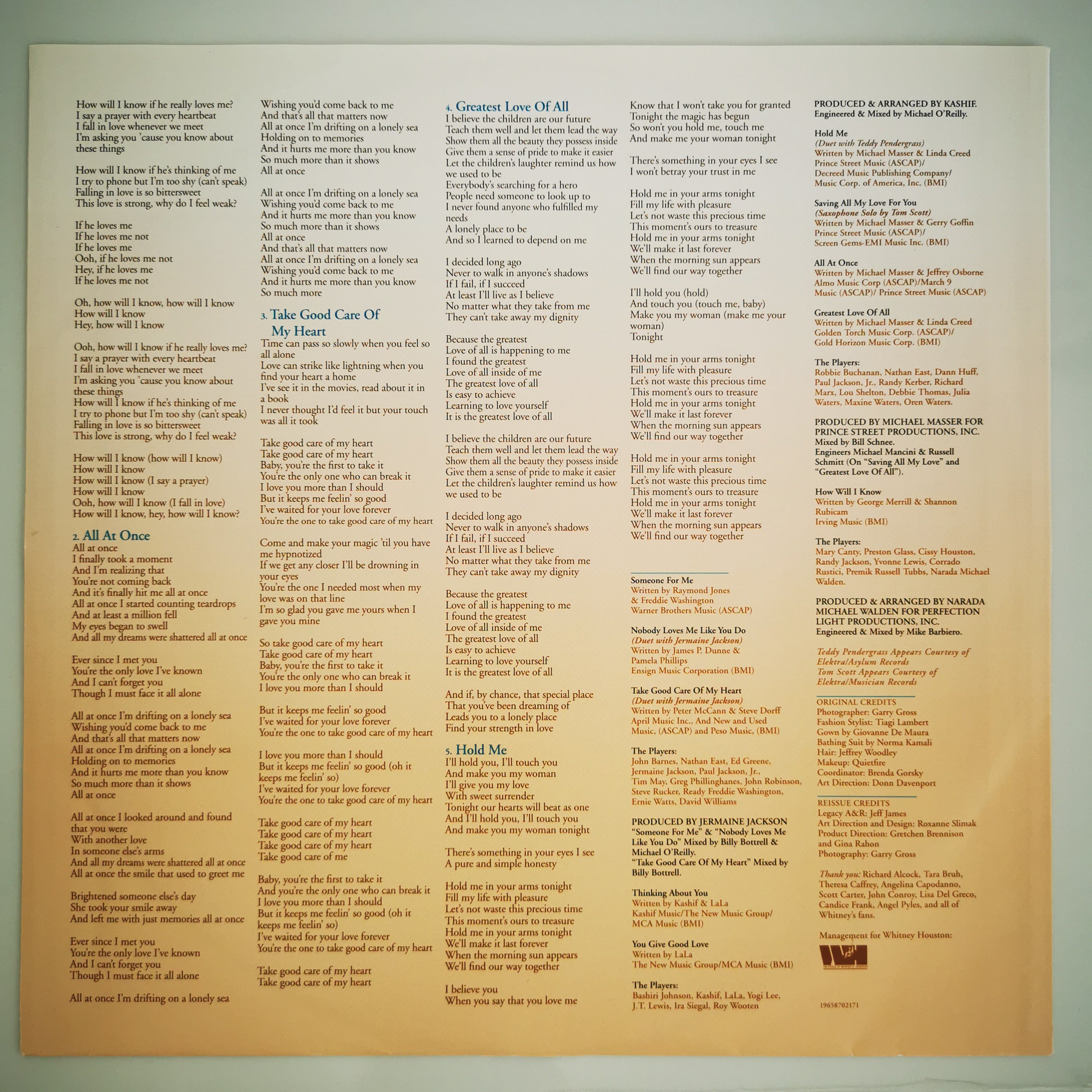 Whitney Houston - Whitney Houston Vinyl LP Record