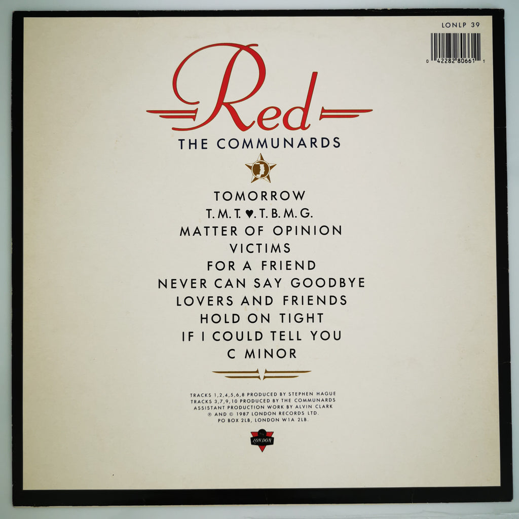 The Communards – Red Vinyl LP Record
