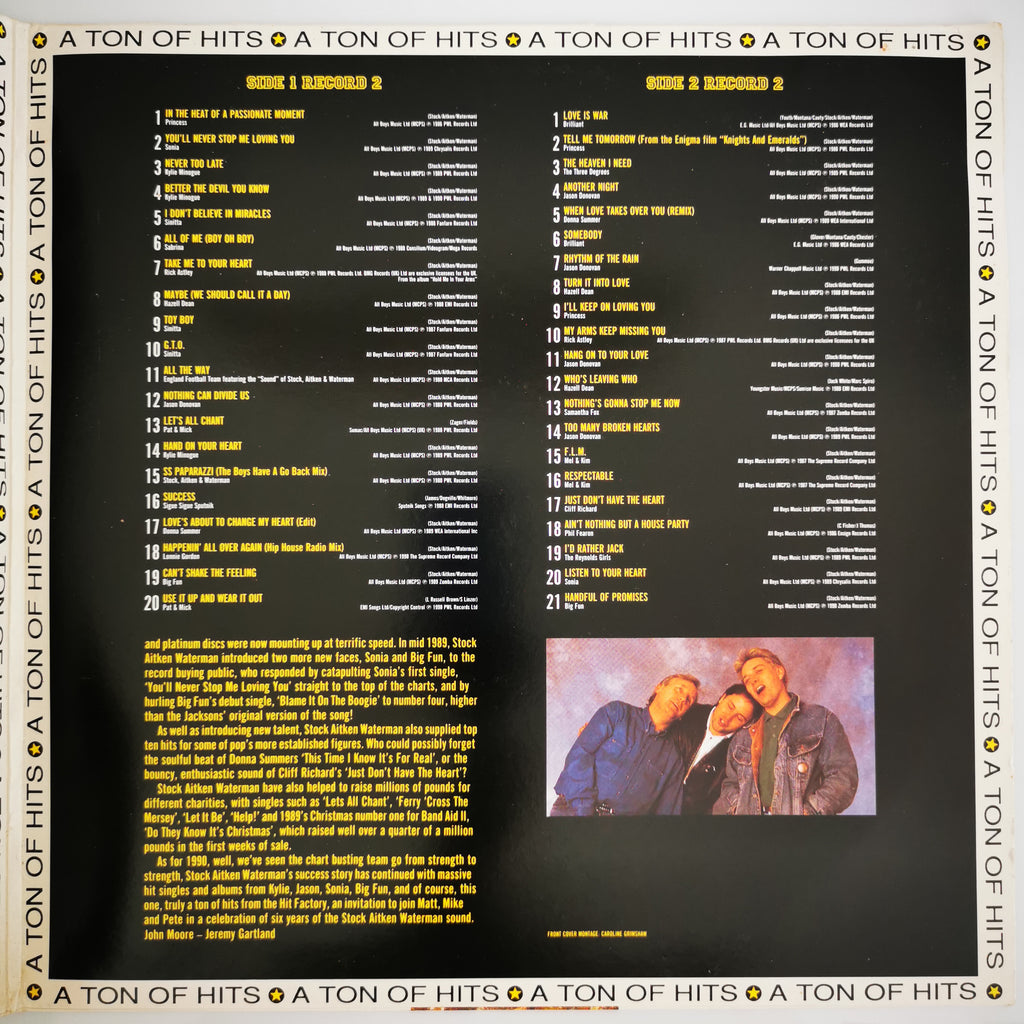 The Best Of Stock Aitken Waterman A Ton Of Hits UK Vinyl Record