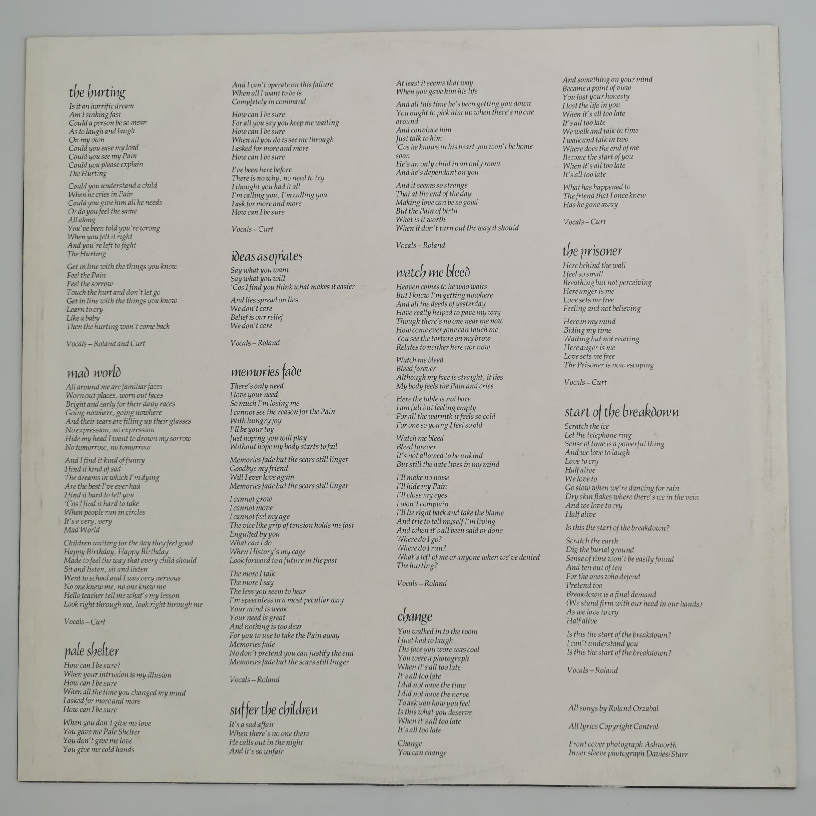 Tears For Fears – The Hurting Vinyl LP Record