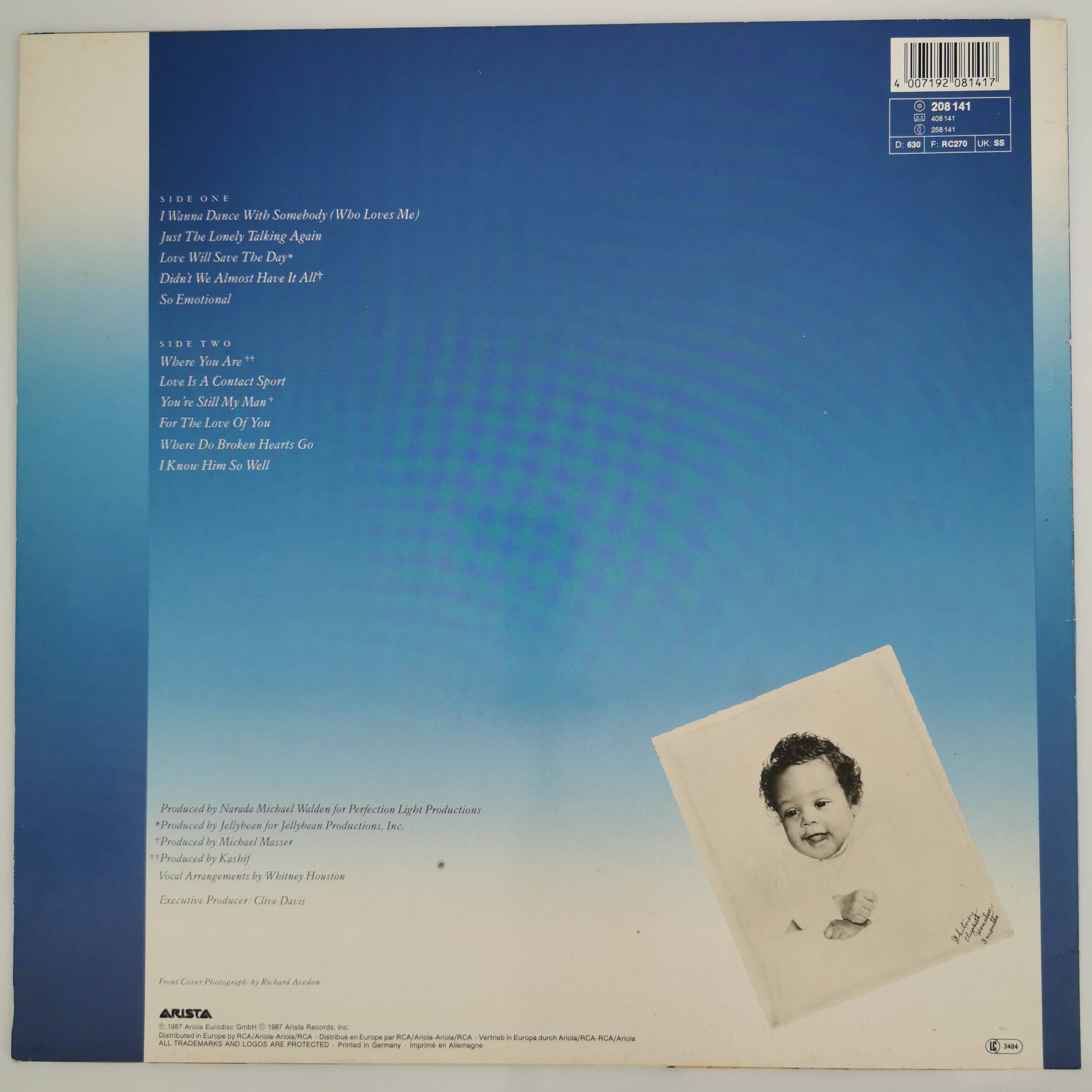 Whitney Houston Whitney Vinyl LP Record
