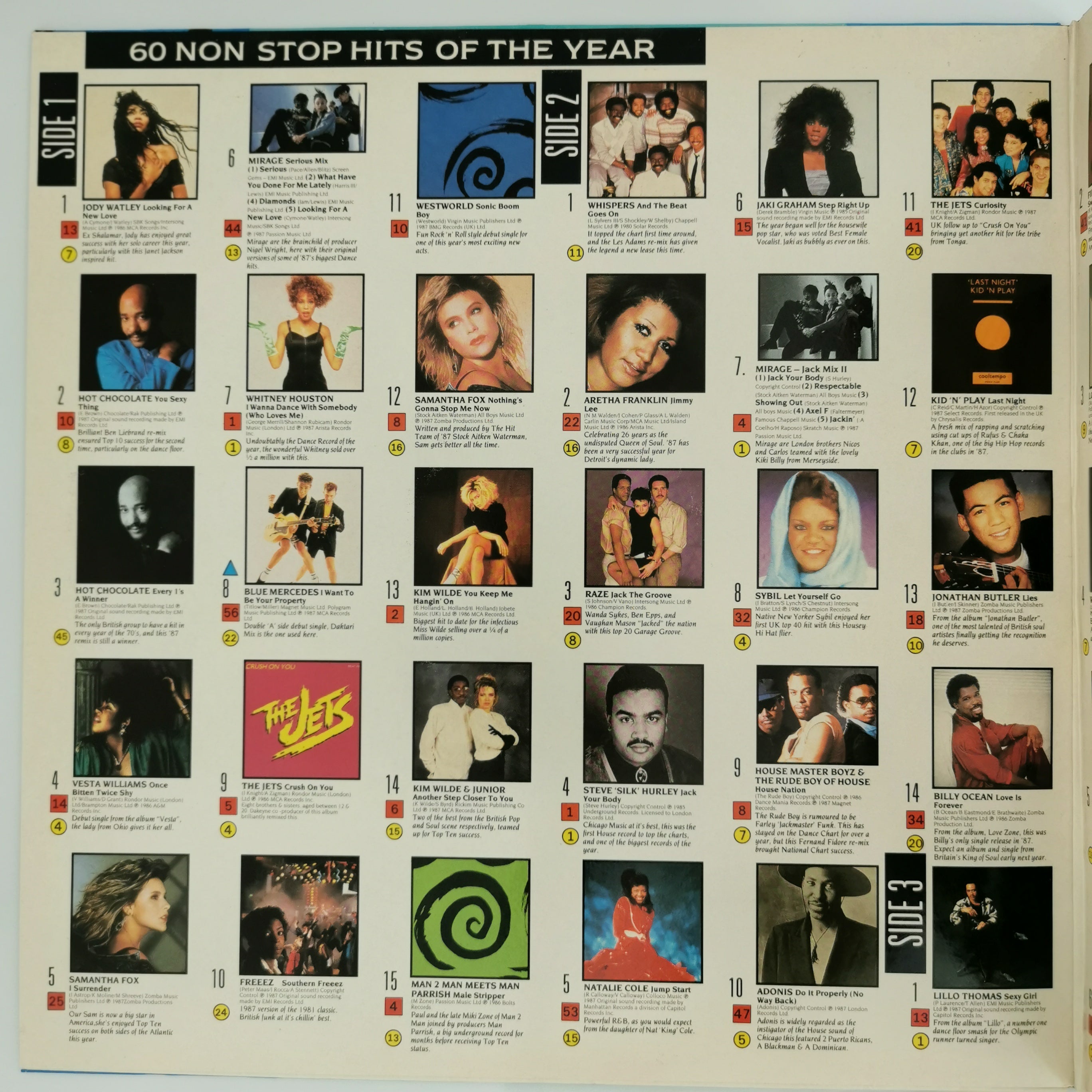 Hit Mix 60 Non Stop Hits Double Vinyl LP Record 1987