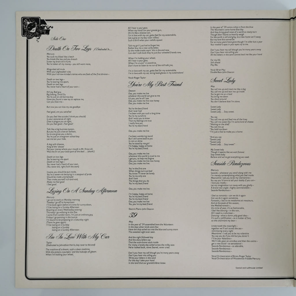 Queen A Night At The Opera Vinyl LP Record