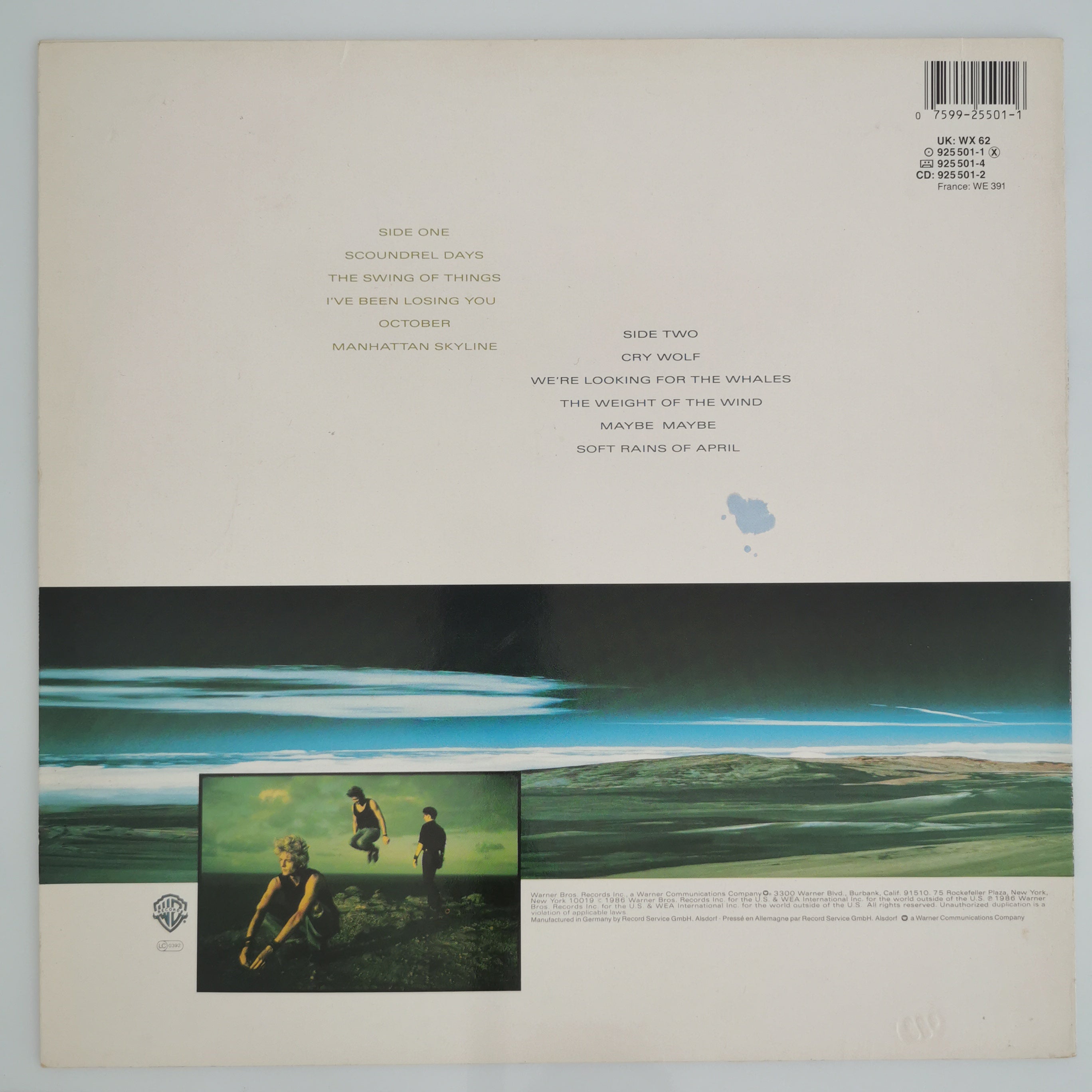 A-Ha Scoundrel Days Vinyl LP Record