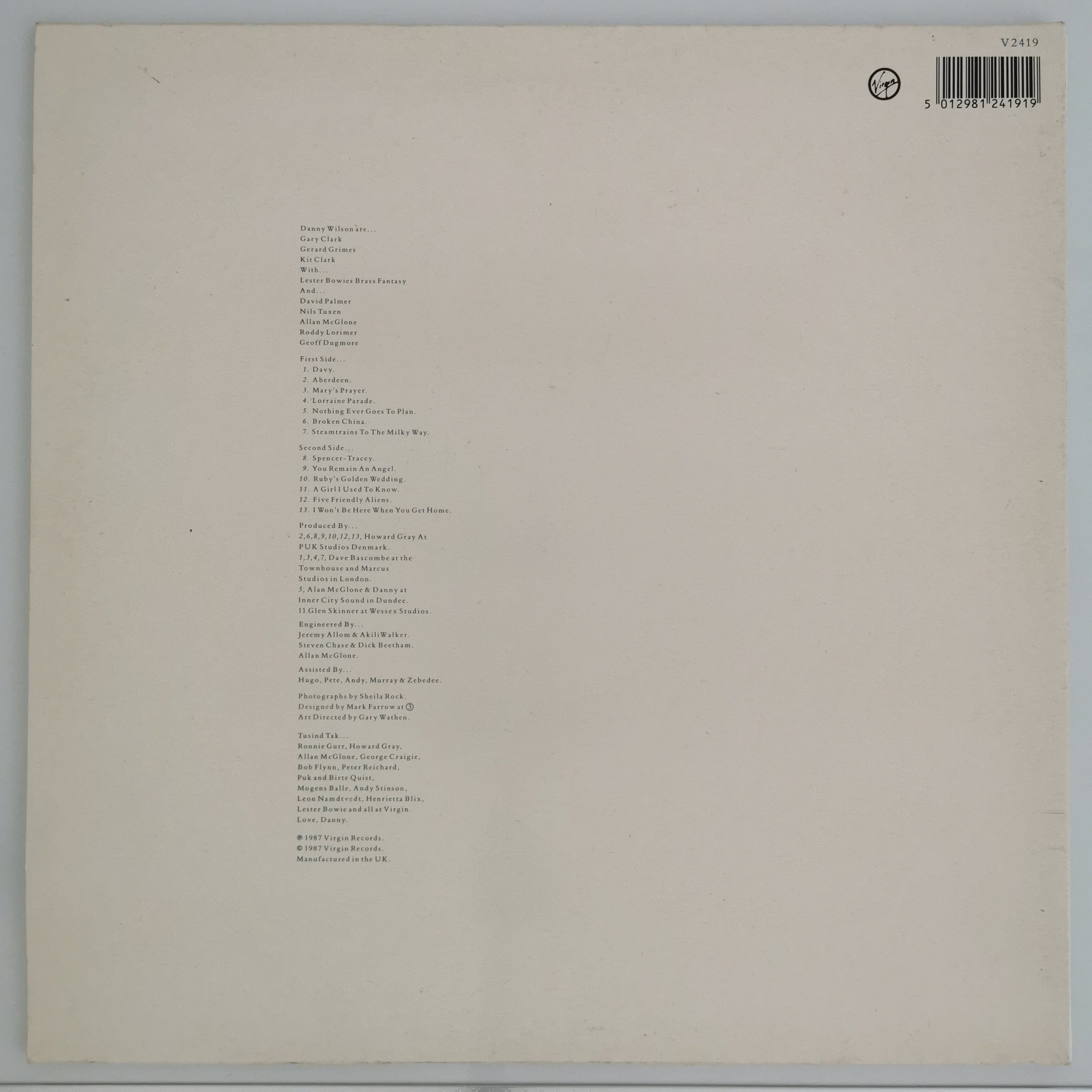 Danny Wilson Meet Danny Wilson Vinyl LP Record