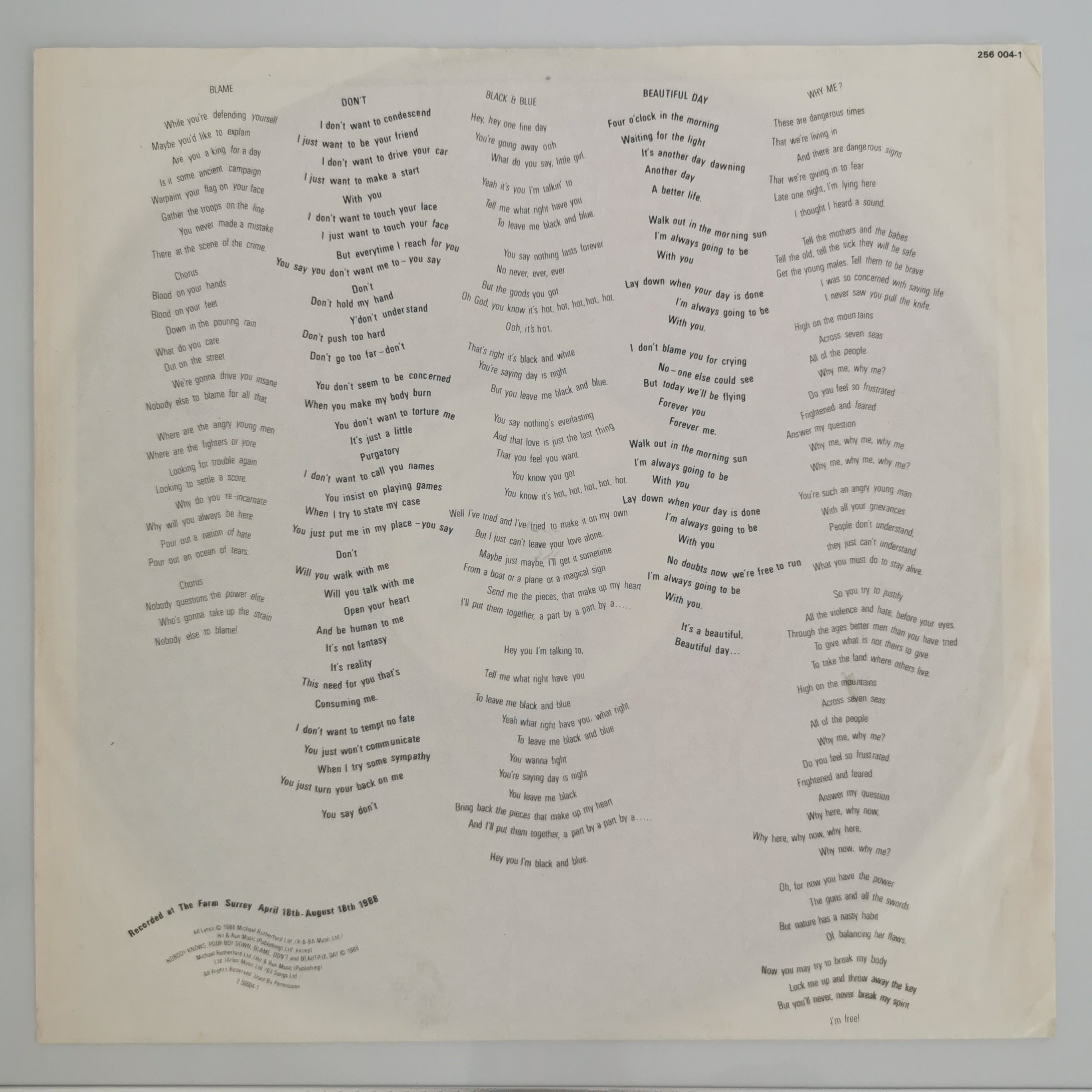 Mike & The Mechanics – Living Years Vinyl LP Record