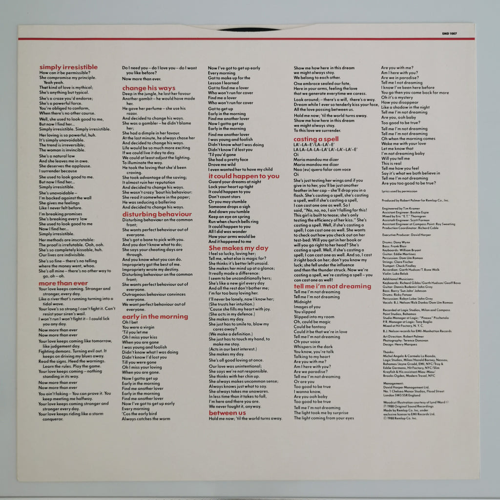Robert Palmer – Heavy Nova Vinyl LP Record 1988