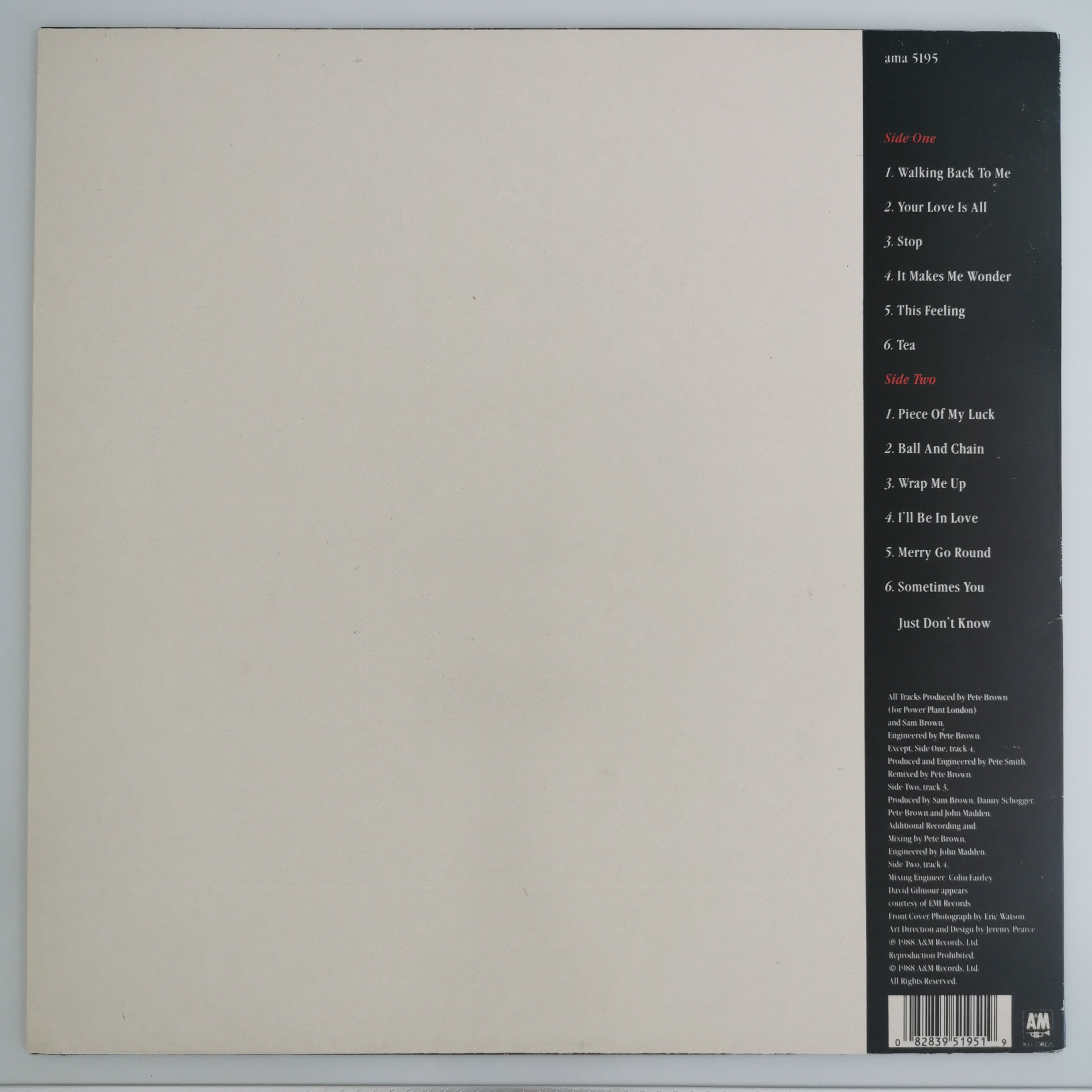 Sam Brown – Stop! Vinyl LP Record 1988