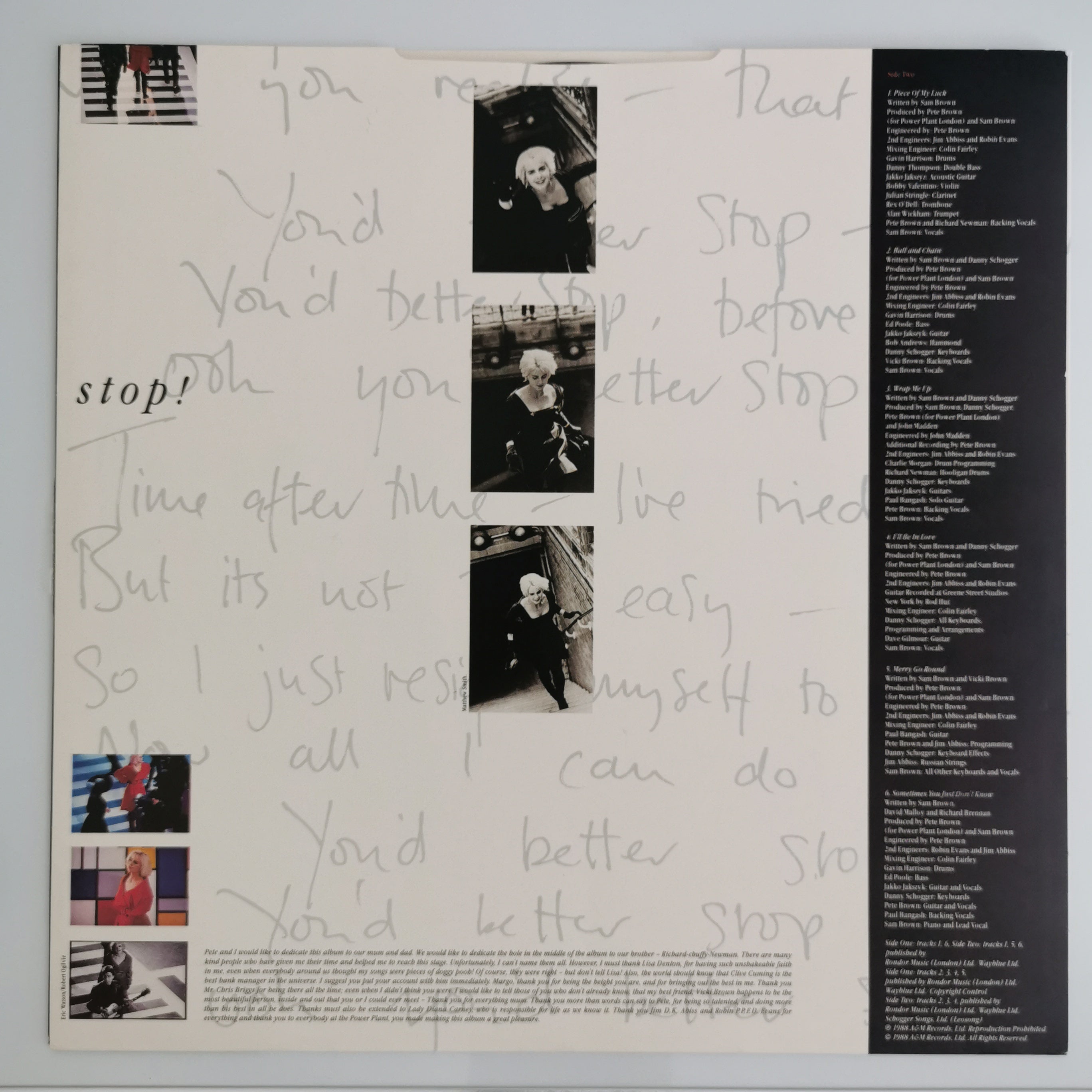 Sam Brown – Stop! Vinyl LP Record 1988