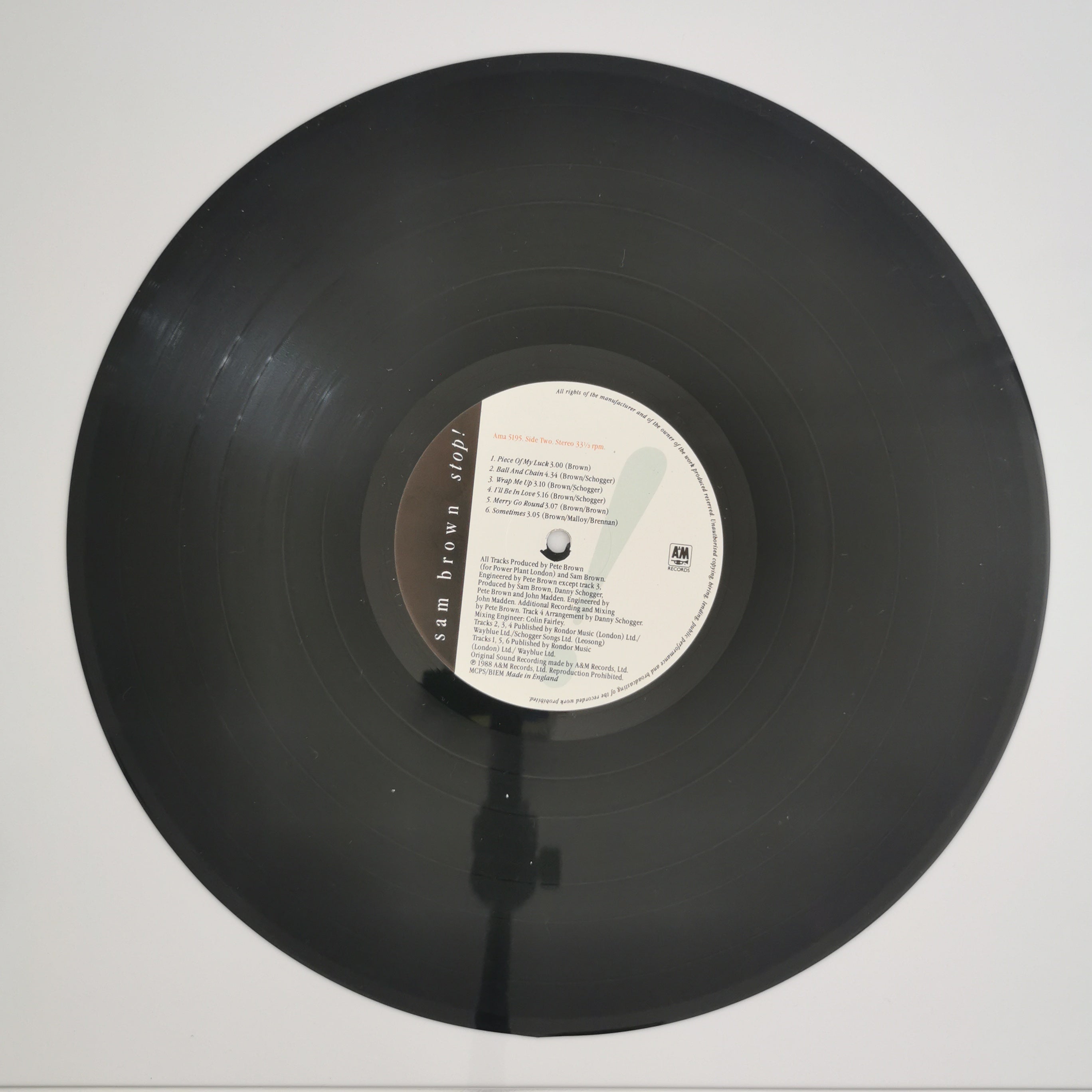 Sam Brown – Stop! Vinyl LP Record 1988