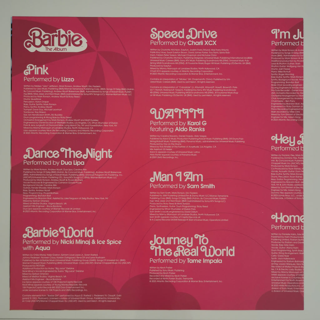 Original Soundtrack Barbie The Album Vinyl LP Pink