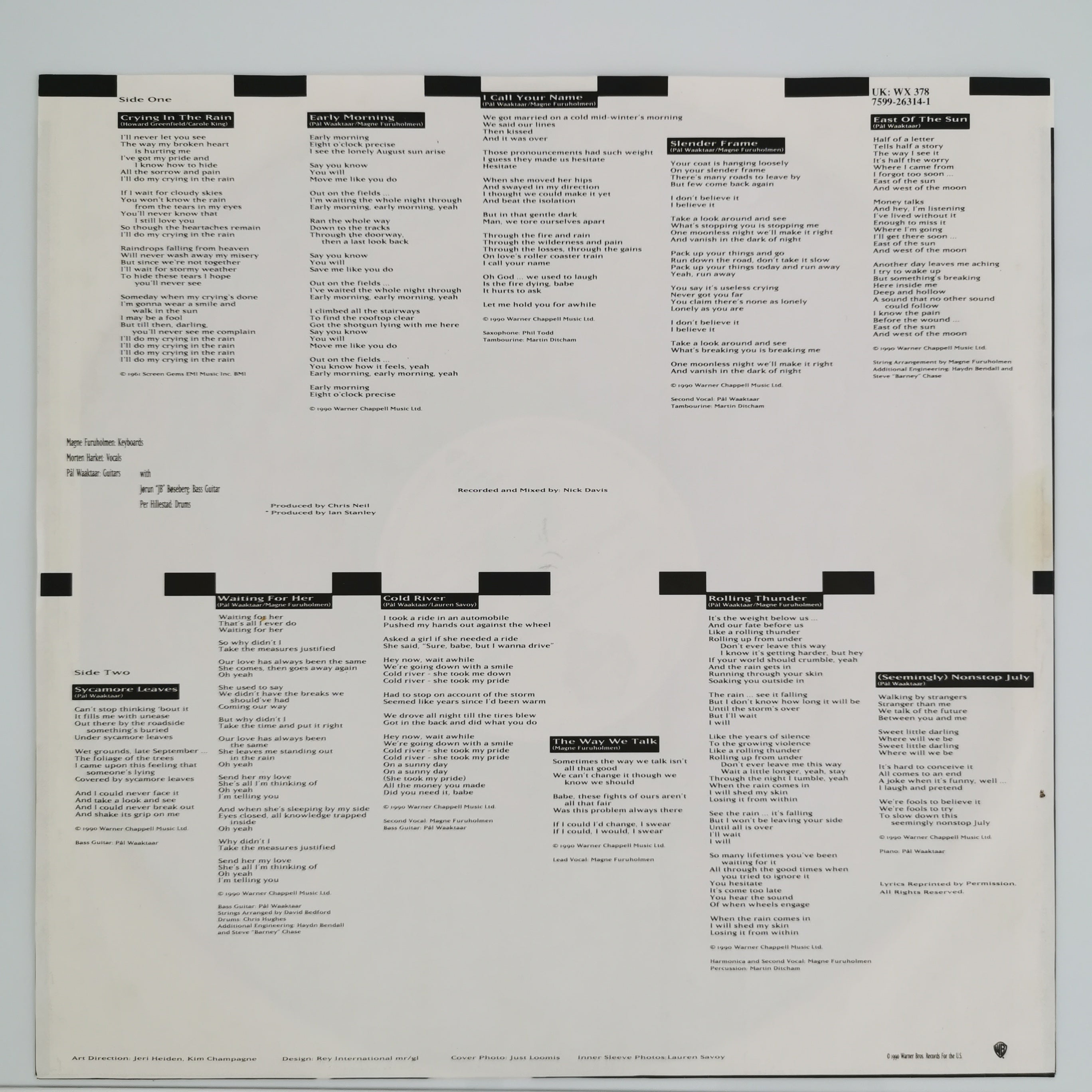 a-ha – East Of The Sun West Of The Moon Vinyl LP Record