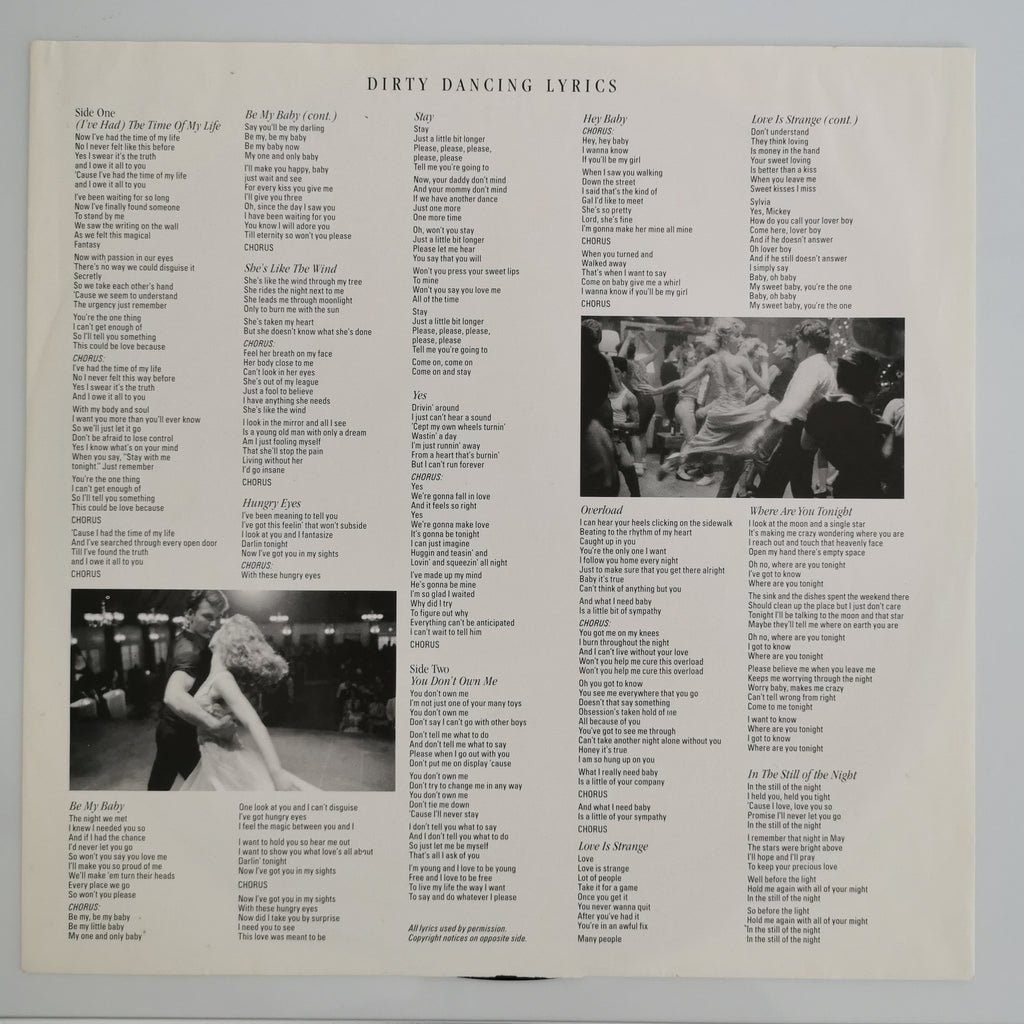 Dirty Dancing Soundtrack Vinyl LP Record