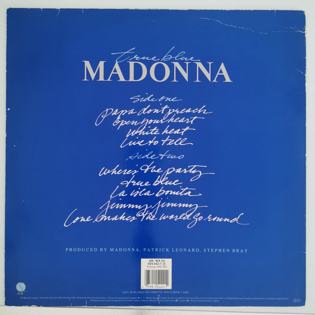 Madonna True Blue Vinyl LP Record 1986