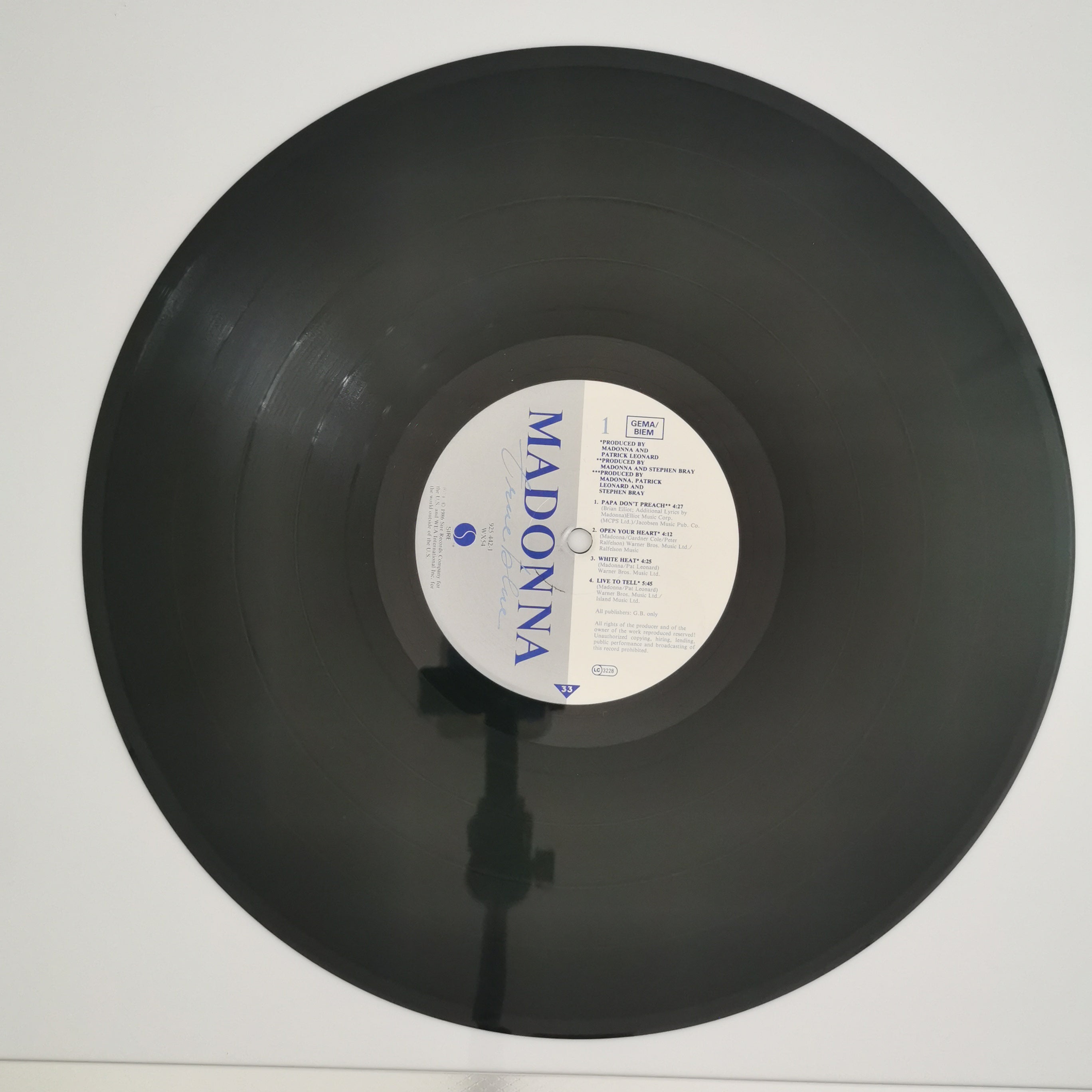 Madonna True Blue Vinyl LP Record 1986