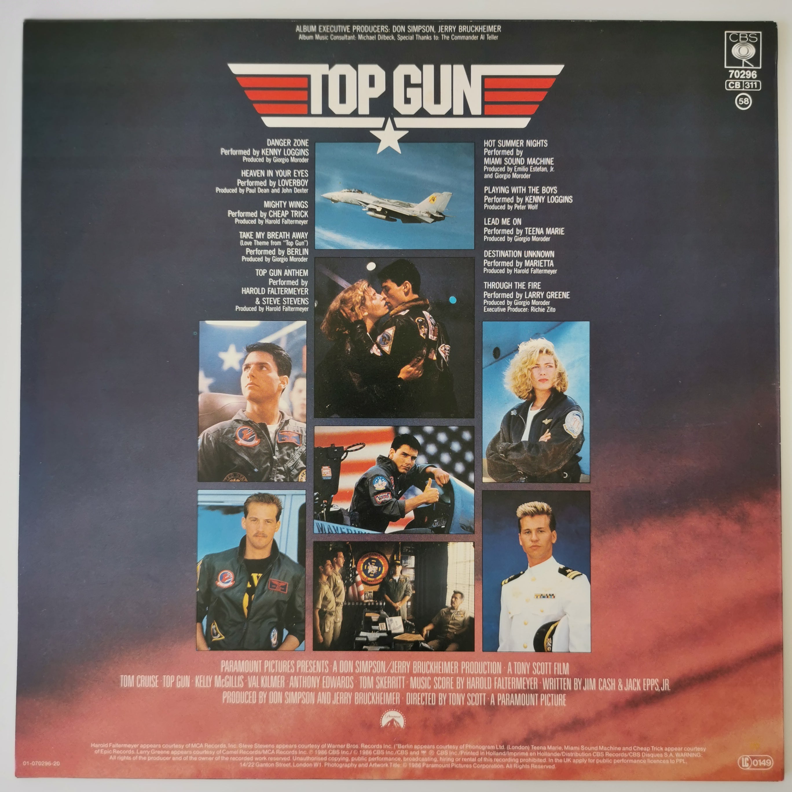 Top Gun (Original Motion Picture Soundtrack) Vinyl LP 1986