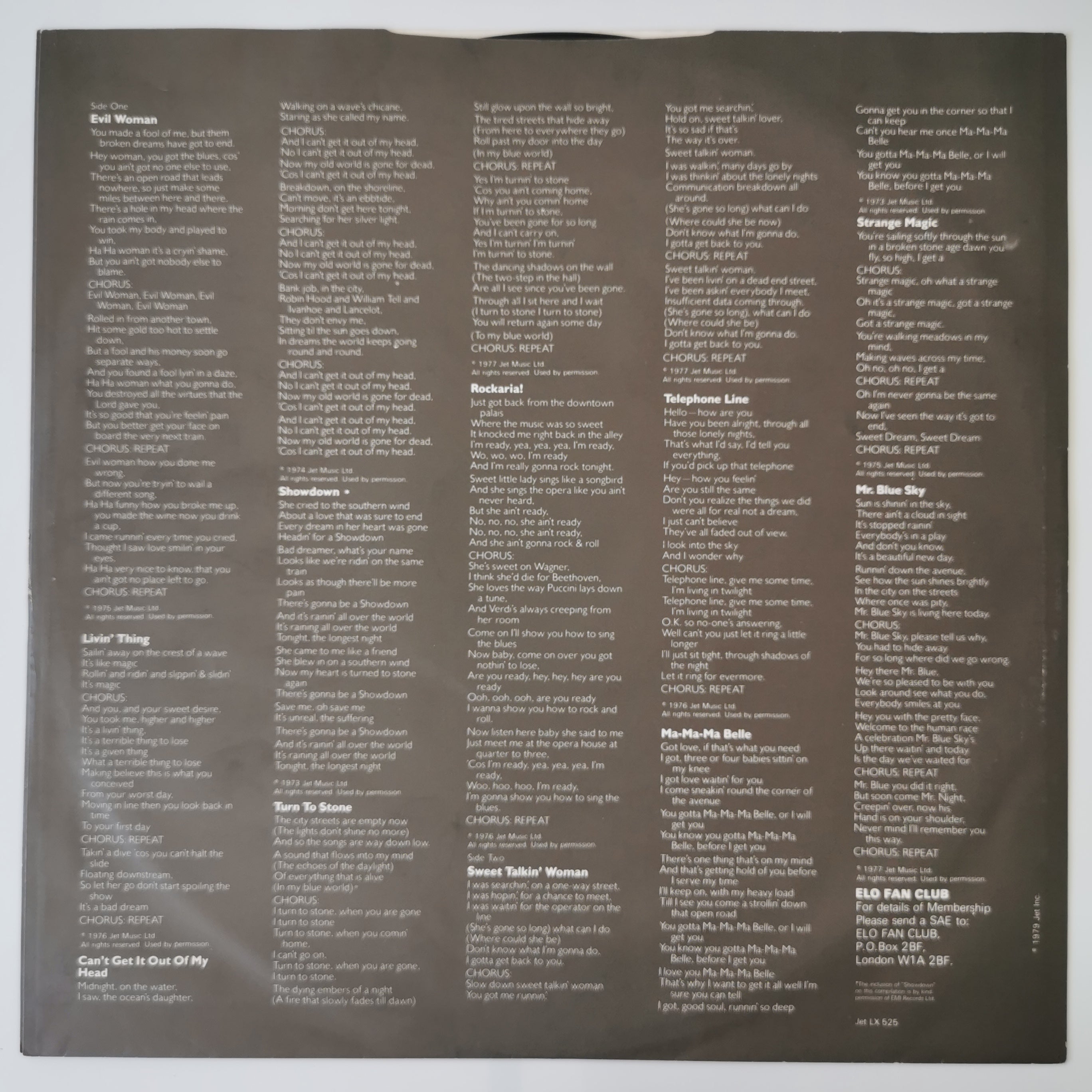 Electric Light Orchestra ELO's Greatest Hits Vinyl LP